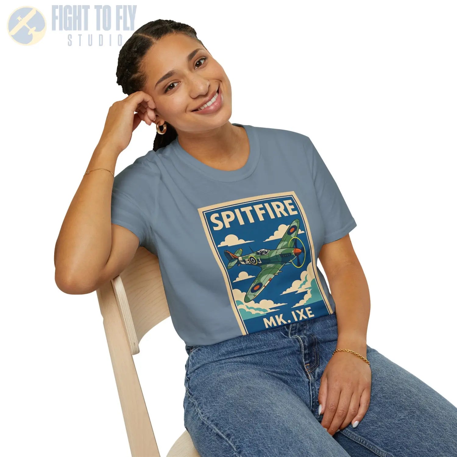 Spitfire Premium Full Graphic T-Shirt - Pilot gifts - WWII warbird t-shirt