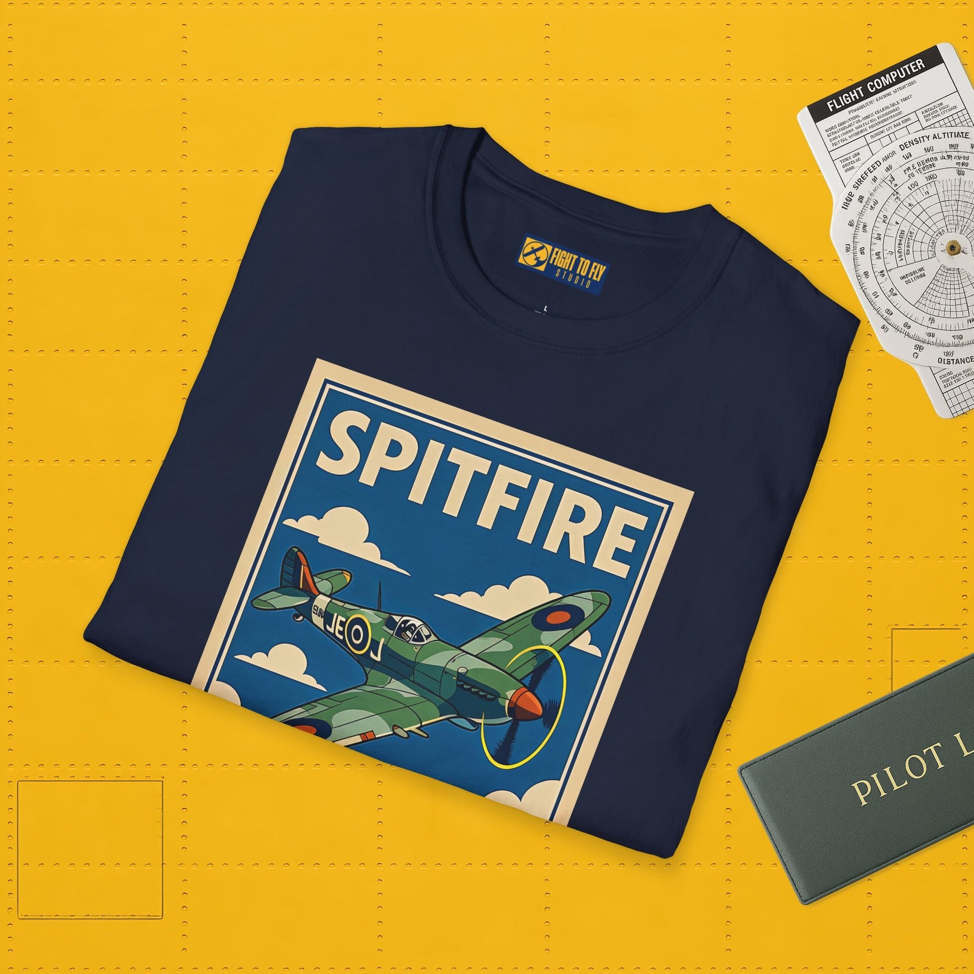 Spitfire Premium T-Shirt – British WWII Fighter Full Graphic Aviation Tee - Pilot gifts - warbird t-shirt