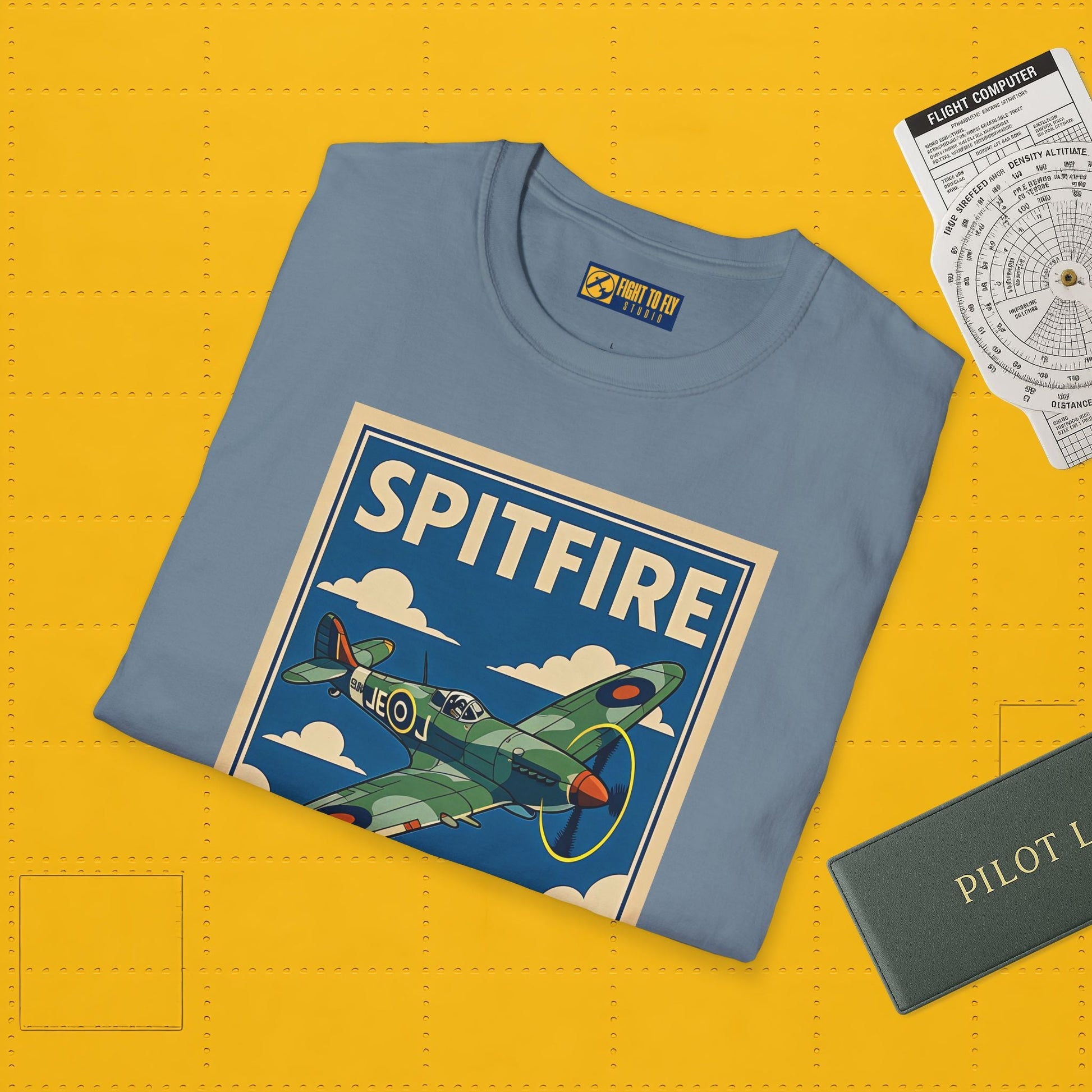 Spitfire Premium T-Shirt – British WWII Fighter Full Graphic Aviation Tee - Pilot gifts - warbird t-shirt