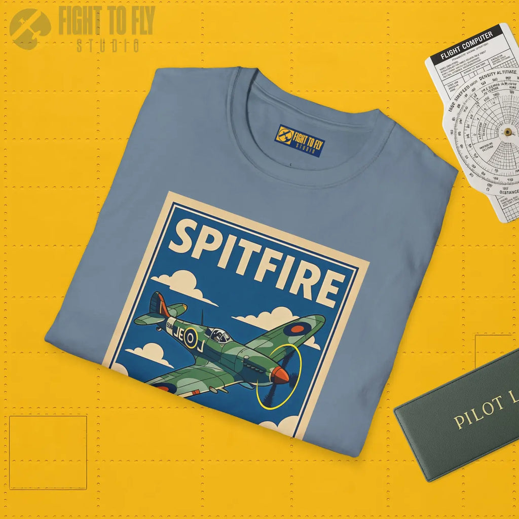 Spitfire Premium Full Graphic T-Shirt - Pilot gifts - WWII warbird t-shirt