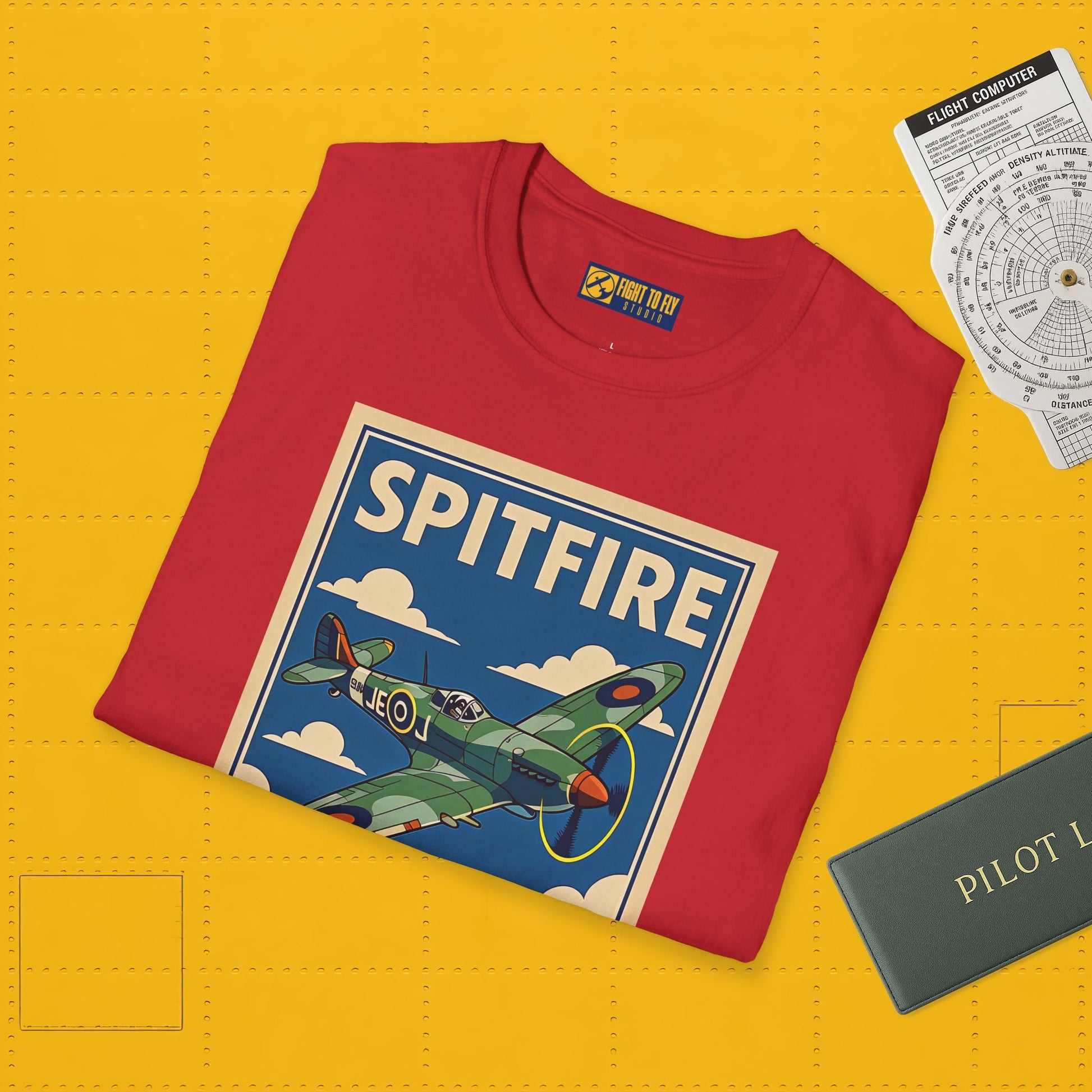 Spitfire Premium T-Shirt – British WWII Fighter Full Graphic Aviation Tee - Pilot gifts - warbird t-shirt