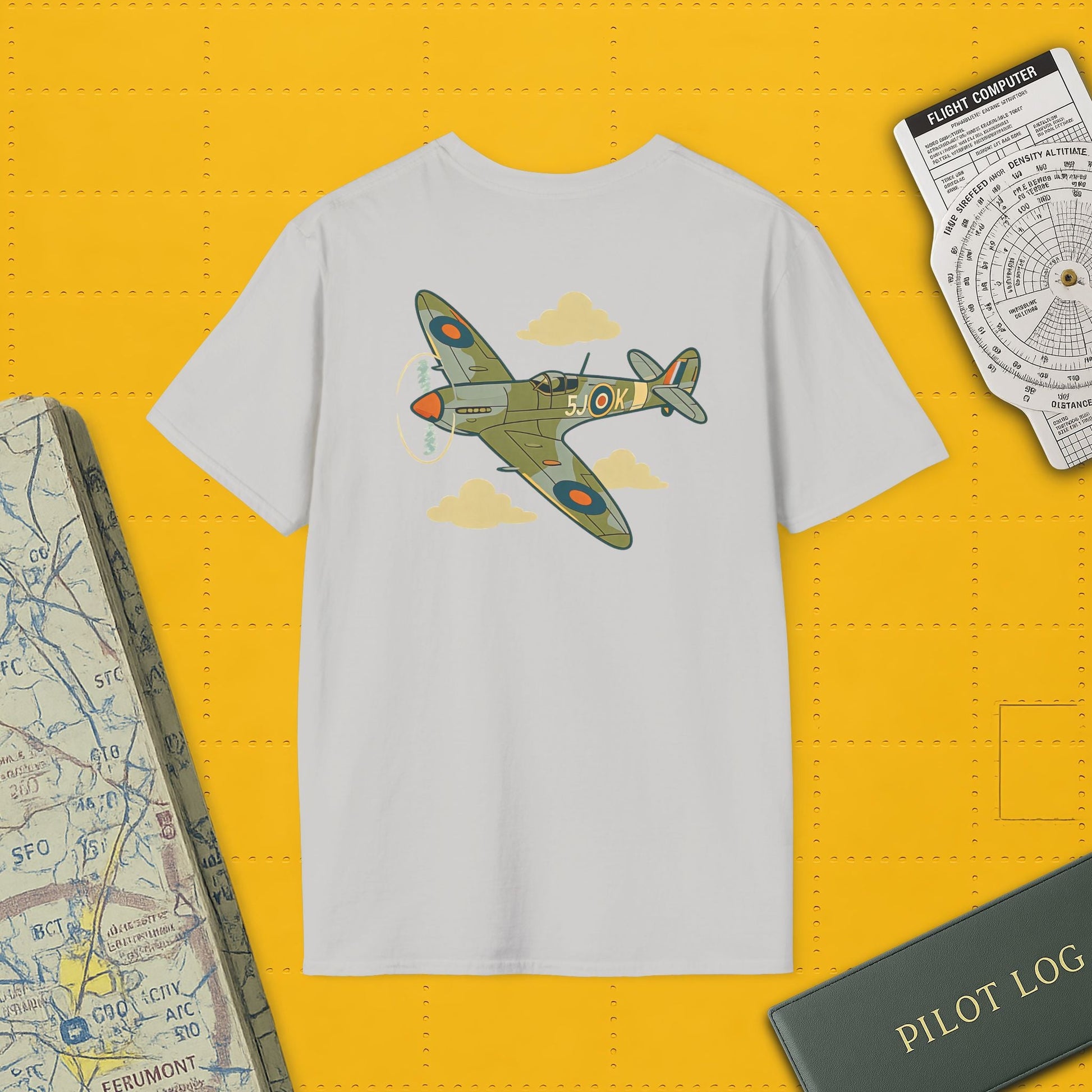 Spitfire Premium T-Shirt – British WWII Fighter Full Graphic Aviation Tee - Pilot gifts - warbird t-shirt