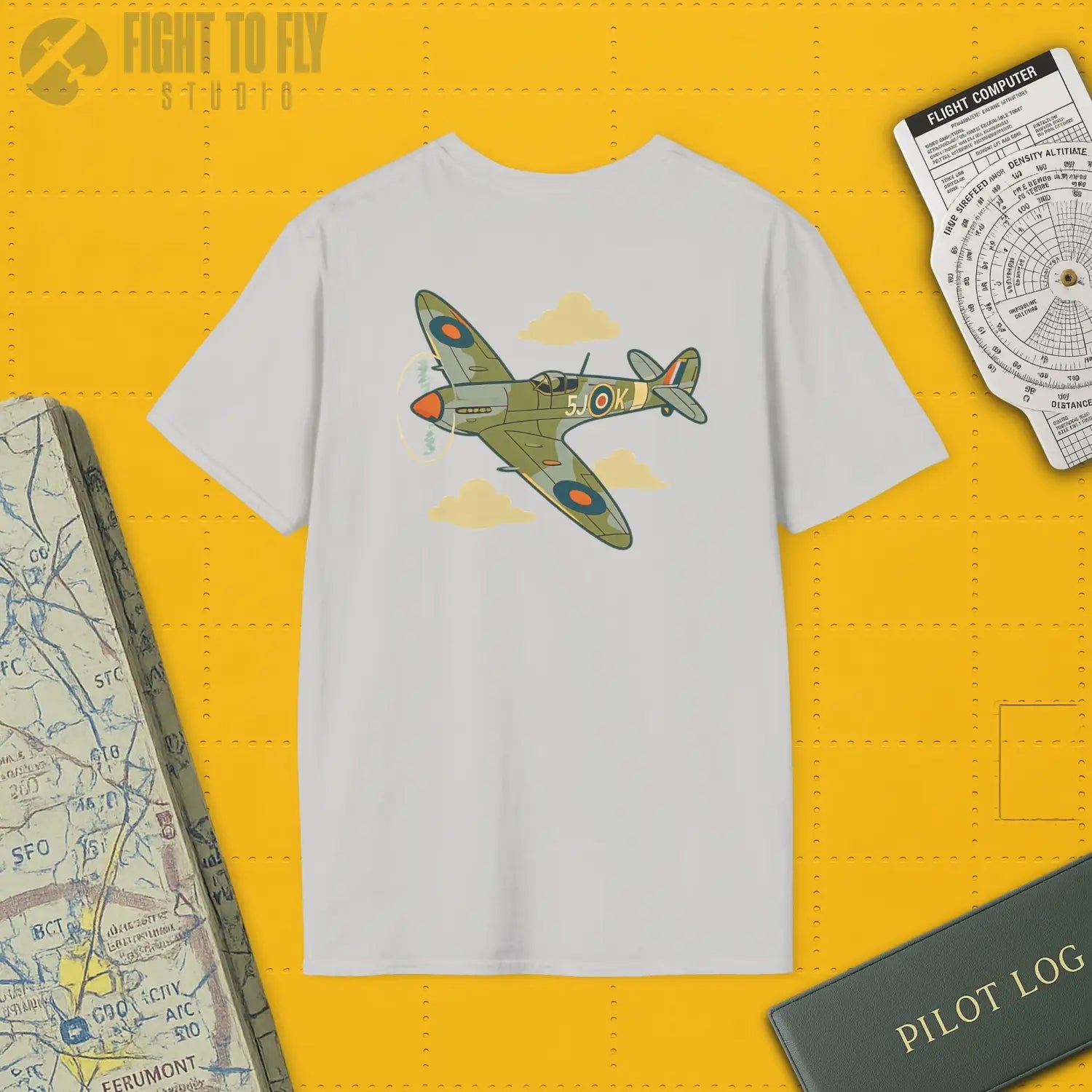 Spitfire Premium Full Graphic T-Shirt - Pilot gifts - WWII warbird t-shirt
