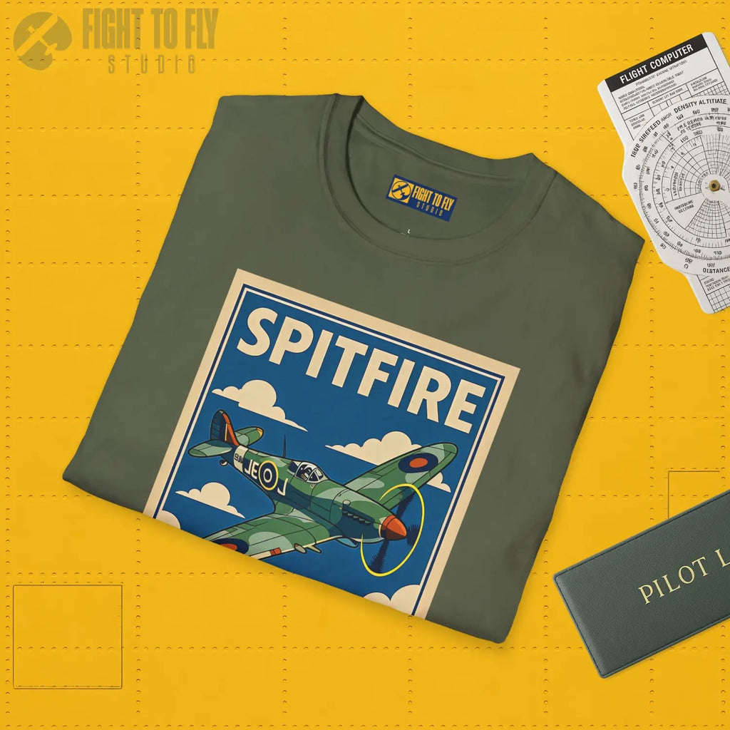 Spitfire Premium Full Graphic T-Shirt - Pilot gifts - WWII warbird t-shirt