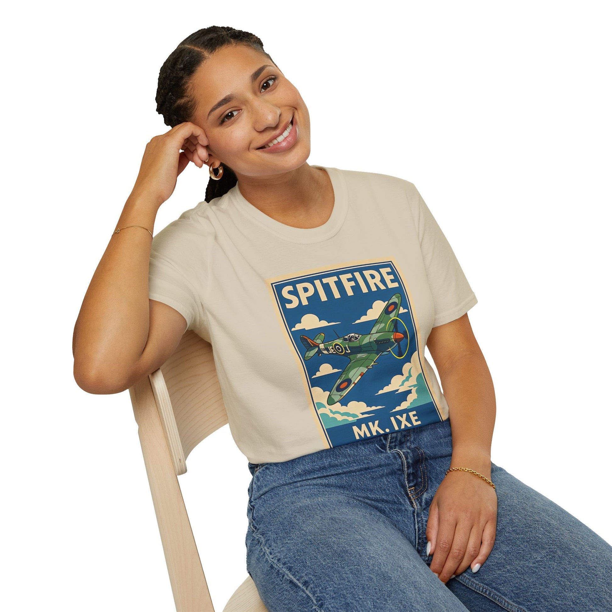 Spitfire Premium T-Shirt – British WWII Fighter Full Graphic Aviation Tee - Pilot gifts - warbird t-shirt