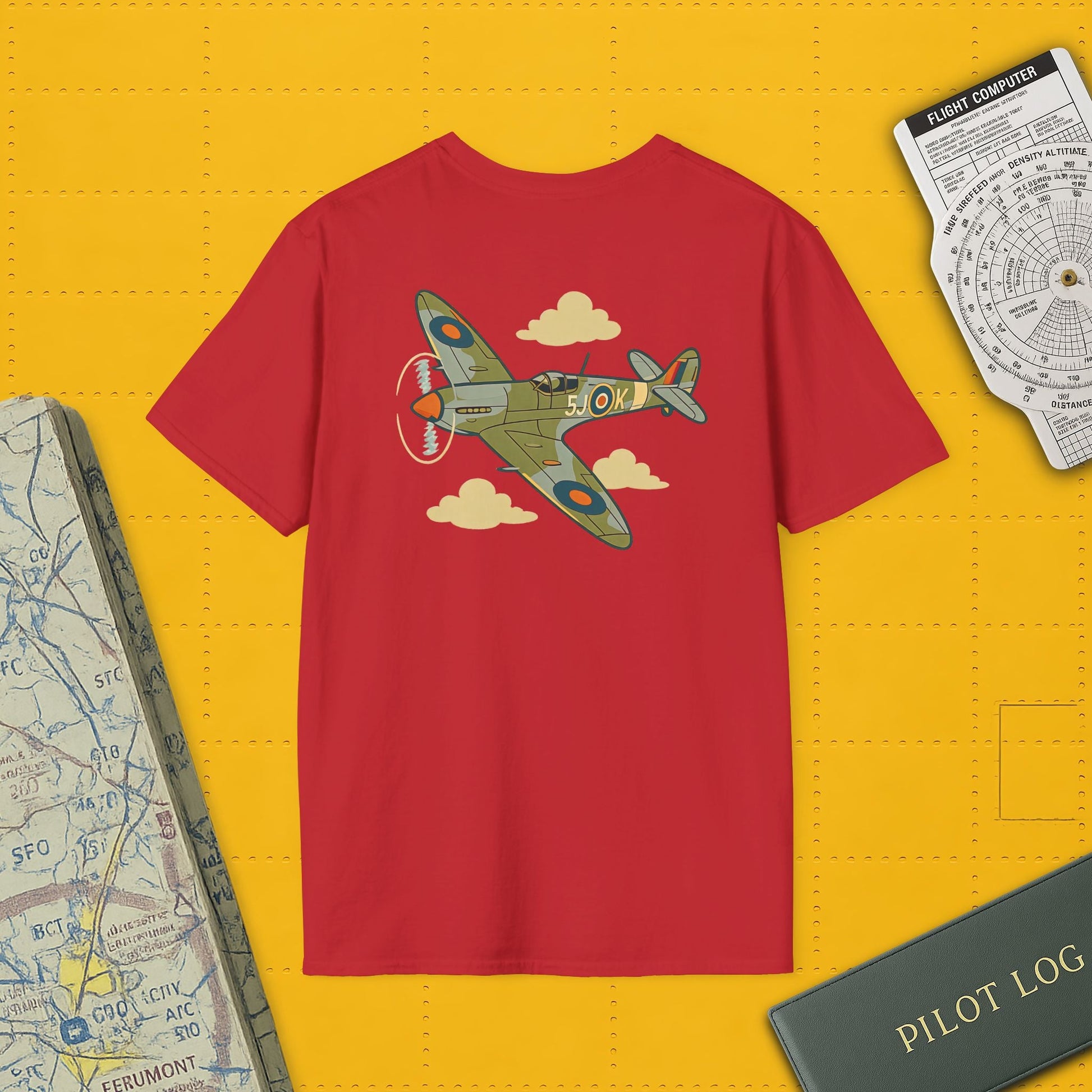 Spitfire Premium T-Shirt – British WWII Fighter Full Graphic Aviation Tee - Pilot gifts - warbird t-shirt