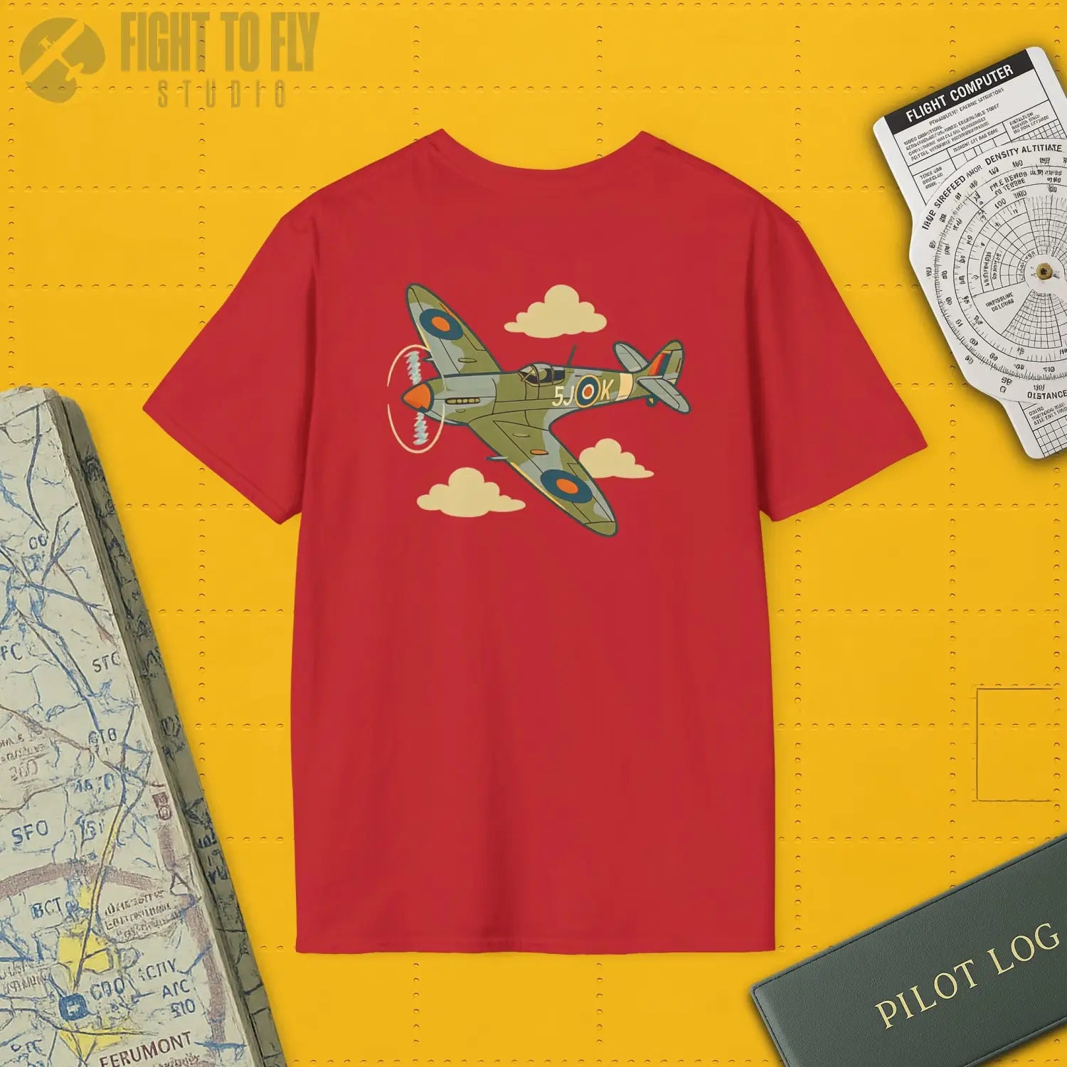 Spitfire Premium Full Graphic T-Shirt - Pilot gifts - WWII warbird t-shirt