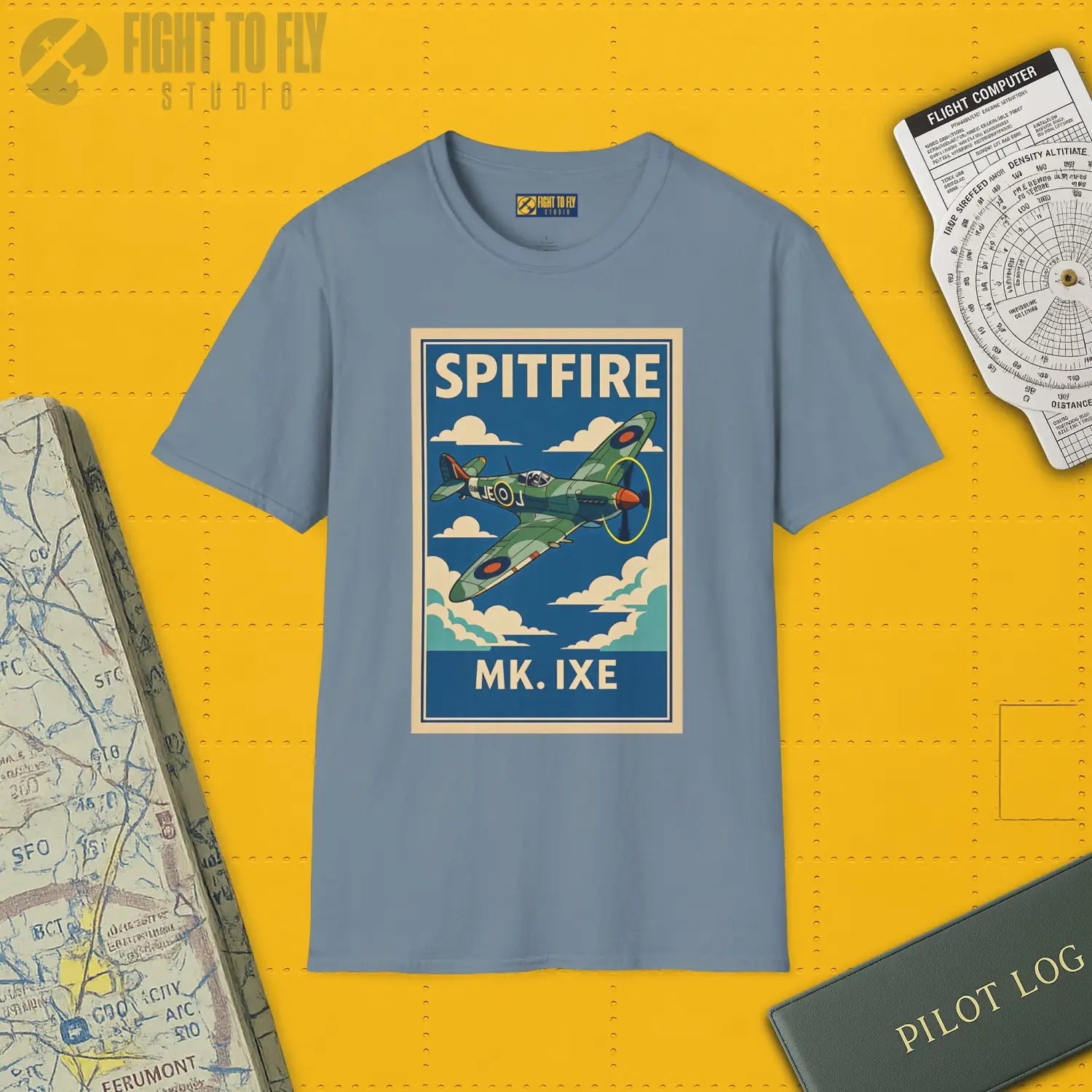 Spitfire Premium Full Graphic T-Shirt - Pilot gifts - WWII warbird t-shirt