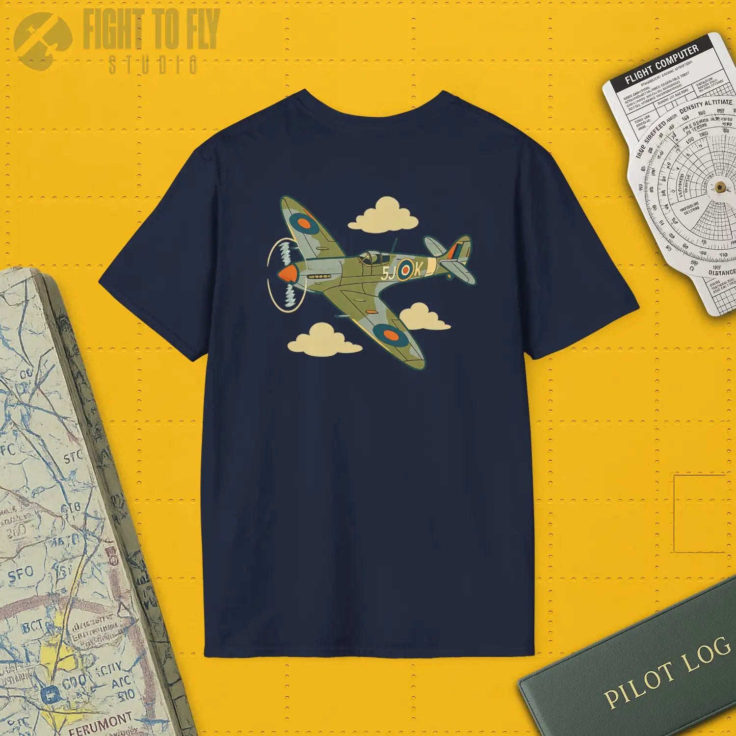 Spitfire Premium Full Graphic T-Shirt - Pilot gifts - WWII warbird t-shirt