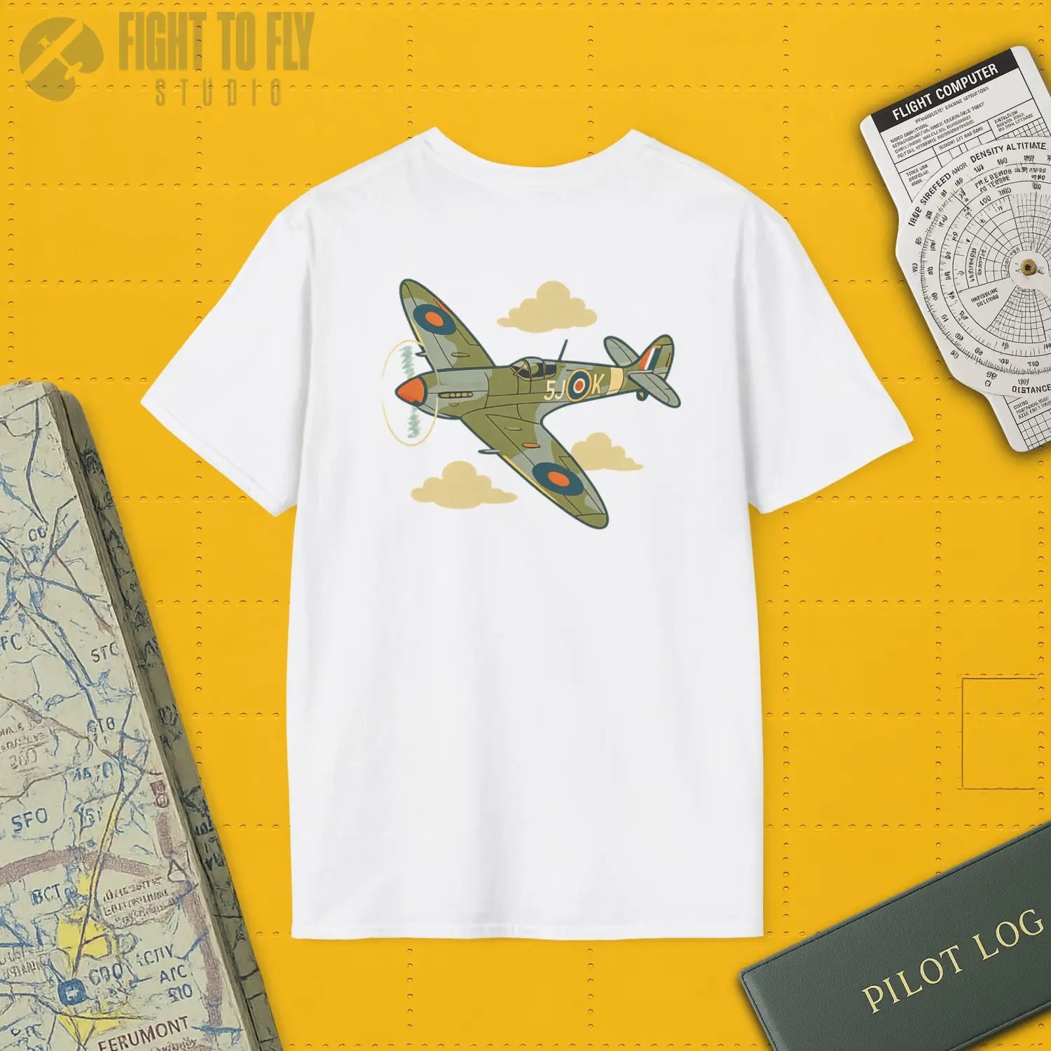Spitfire Premium Full Graphic T-Shirt - Pilot gifts - WWII warbird t-shirt