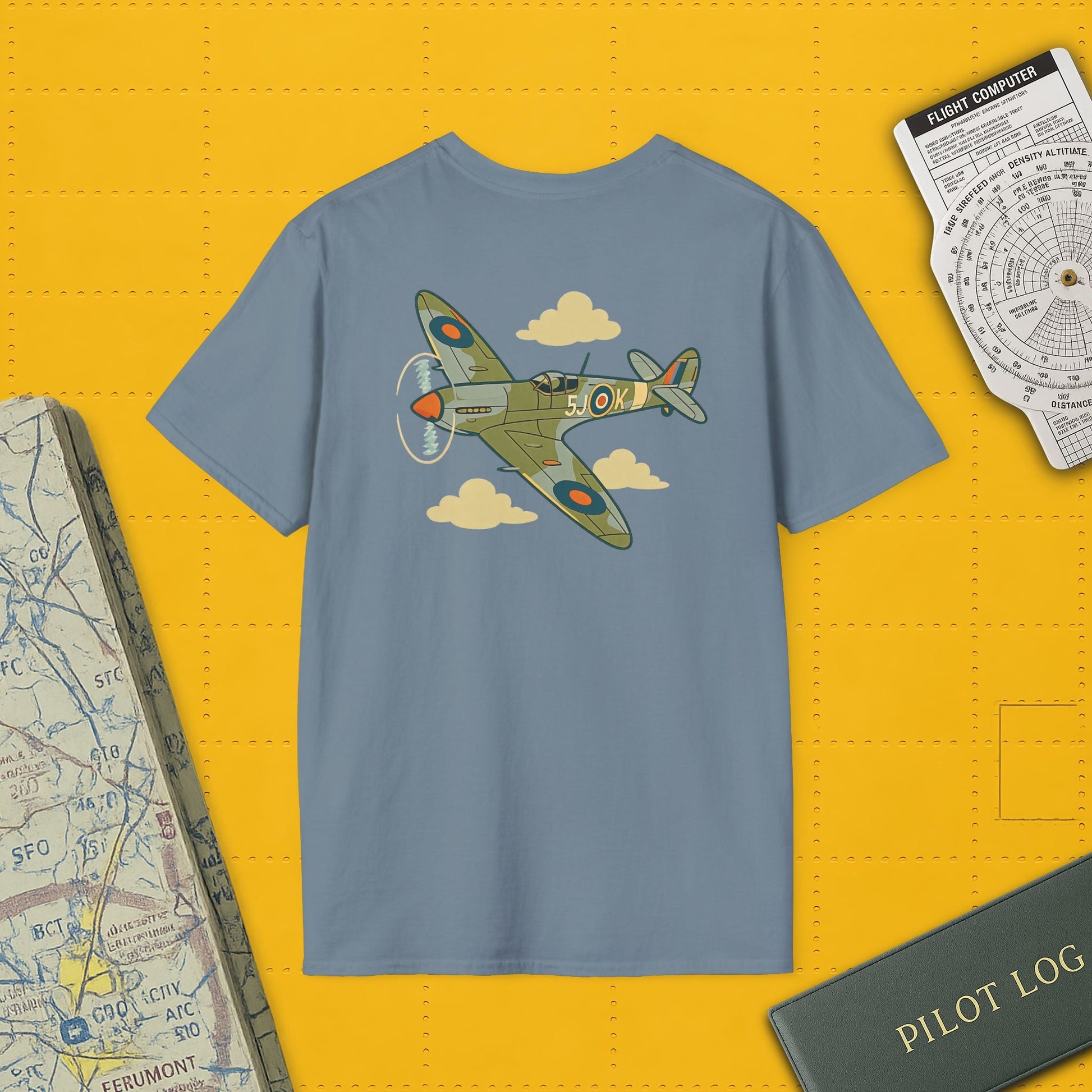 Spitfire Premium T-Shirt – British WWII Fighter Full Graphic Aviation Tee - Pilot gifts - warbird t-shirt