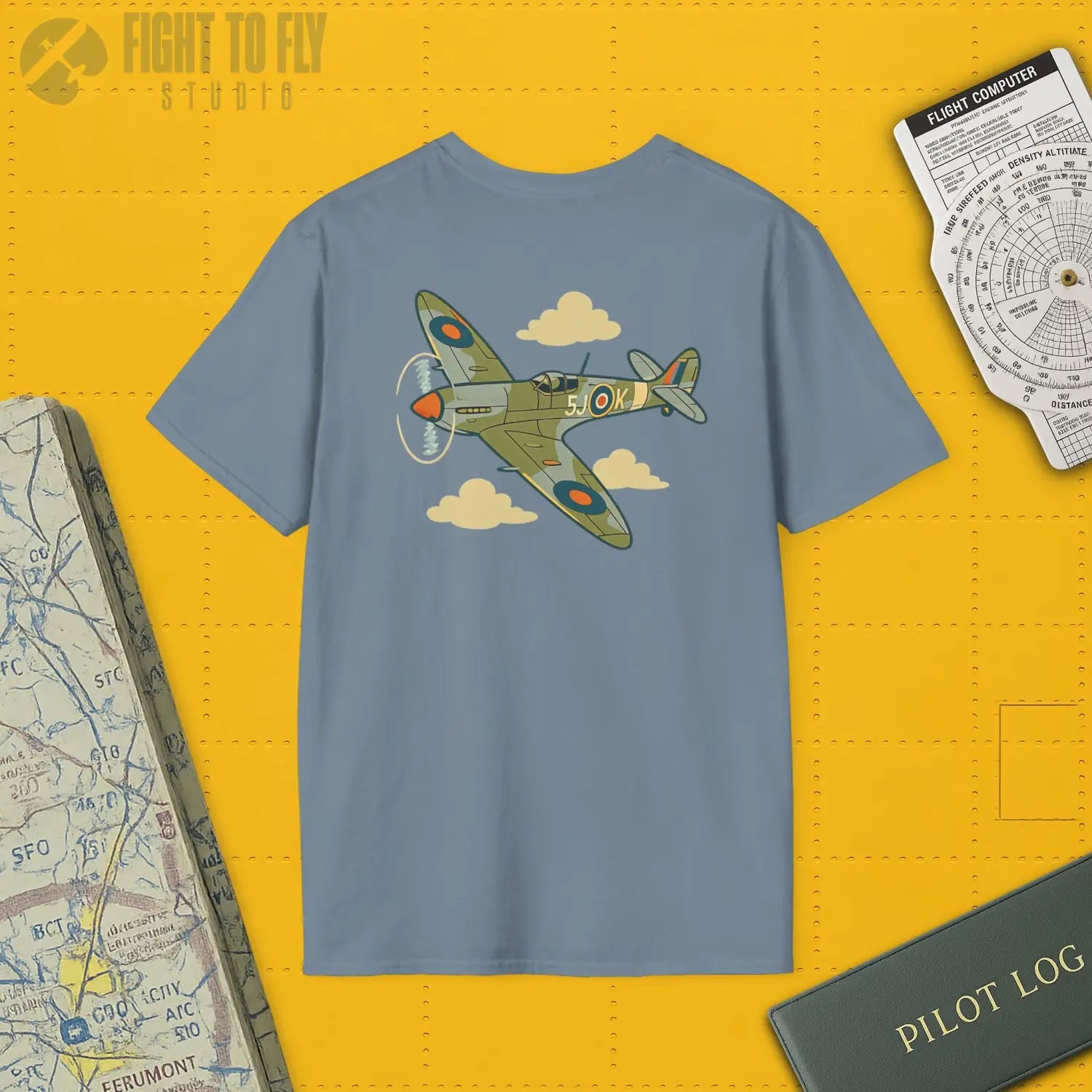 Spitfire Premium Full Graphic T-Shirt - Pilot gifts - WWII warbird t-shirt