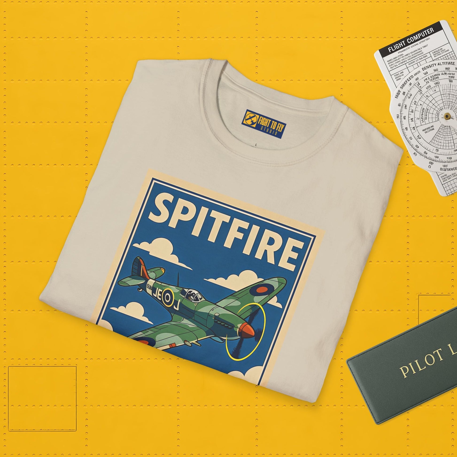 Spitfire Premium T-Shirt – British WWII Fighter Full Graphic Aviation Tee - Pilot gifts - warbird t-shirt