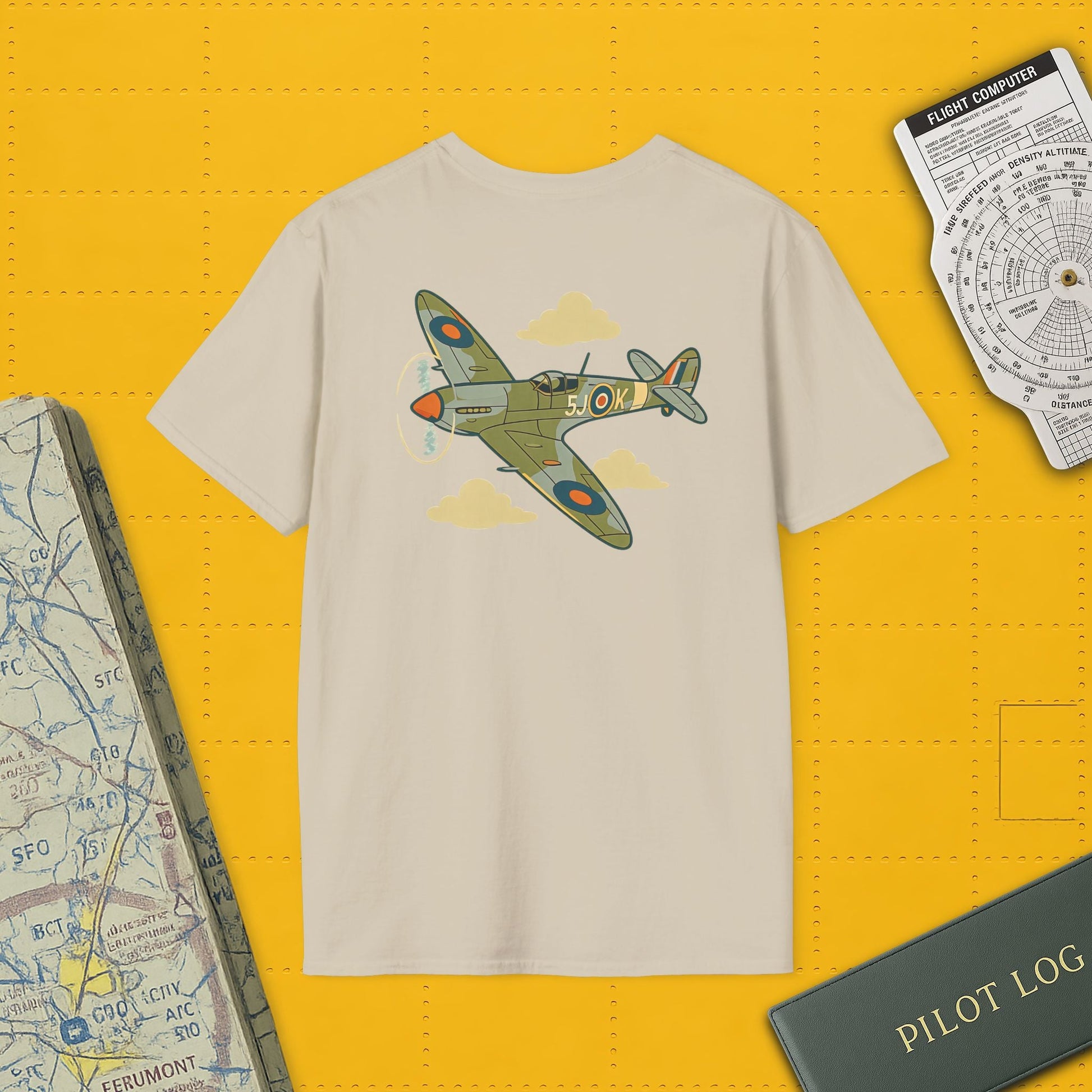 Spitfire Premium T-Shirt – British WWII Fighter Full Graphic Aviation Tee - Pilot gifts - warbird t-shirt