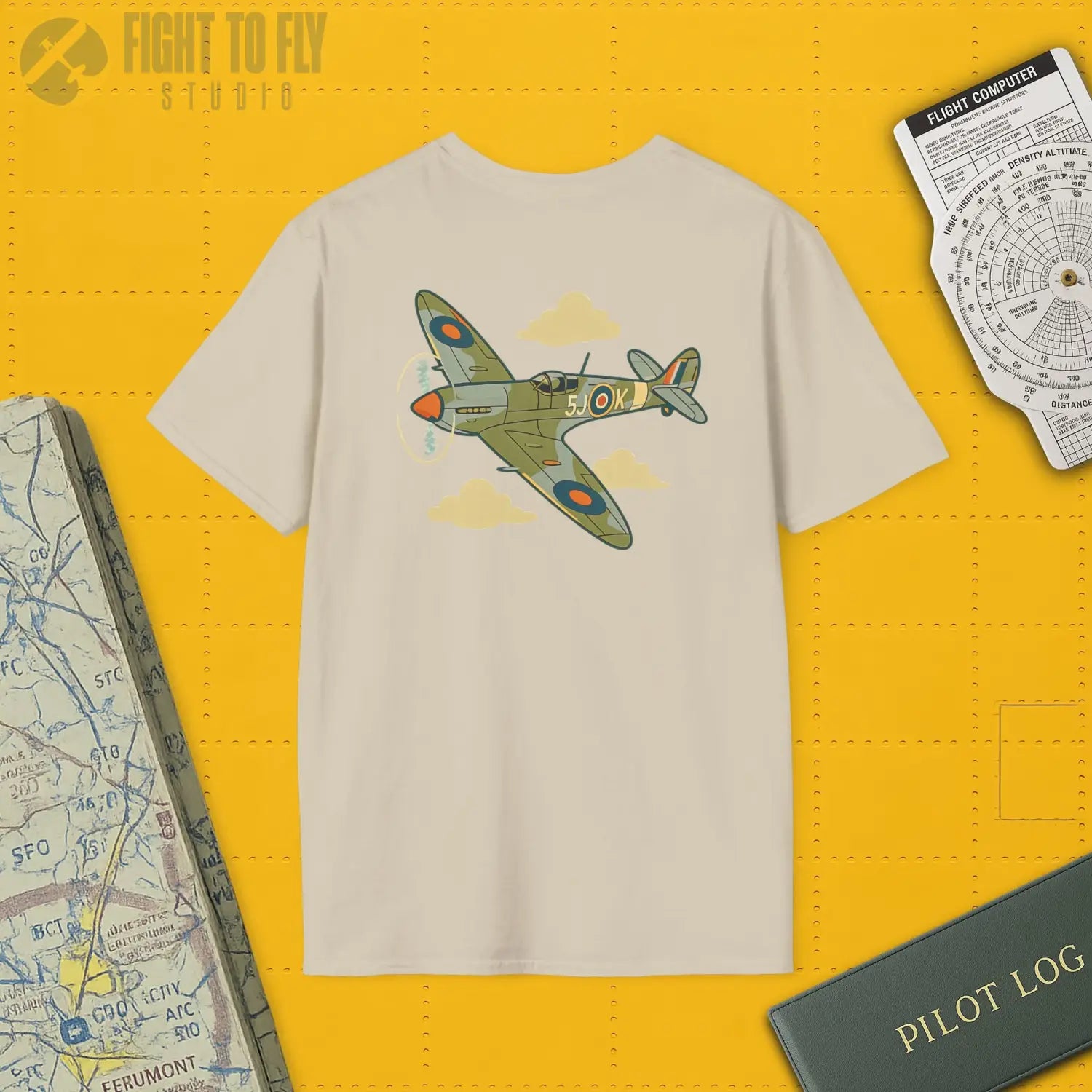 Spitfire Premium Full Graphic T-Shirt - Pilot gifts - WWII warbird t-shirt
