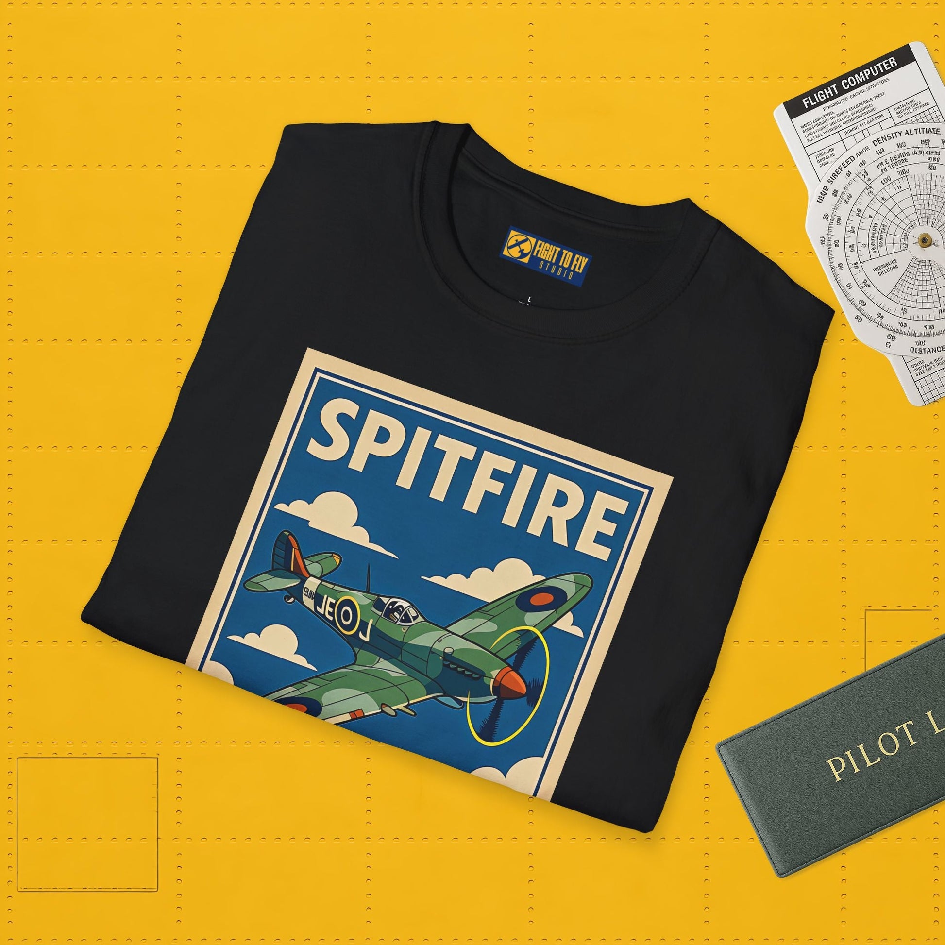 Spitfire Premium T-Shirt – British WWII Fighter Full Graphic Aviation Tee - Pilot gifts - warbird t-shirt
