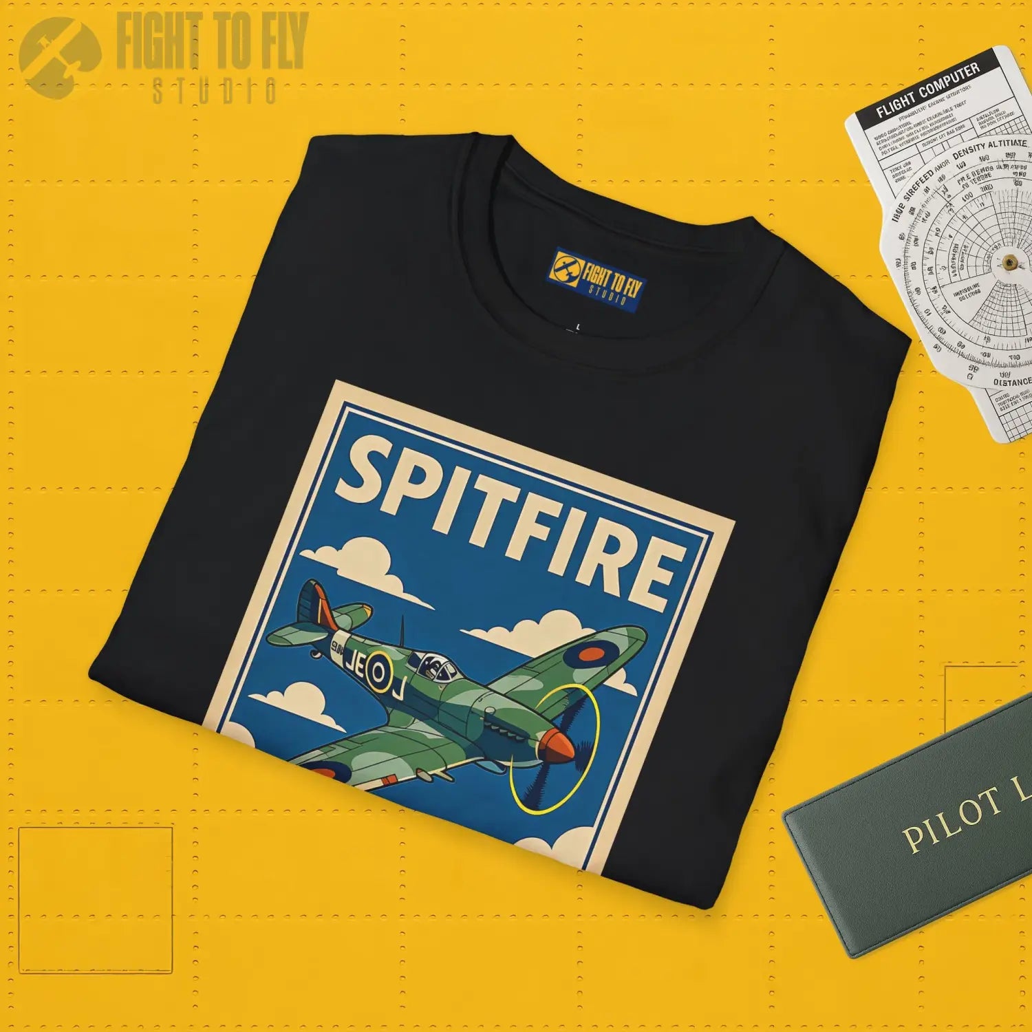 Spitfire Premium Full Graphic T-Shirt - Pilot gifts - WWII warbird t-shirt
