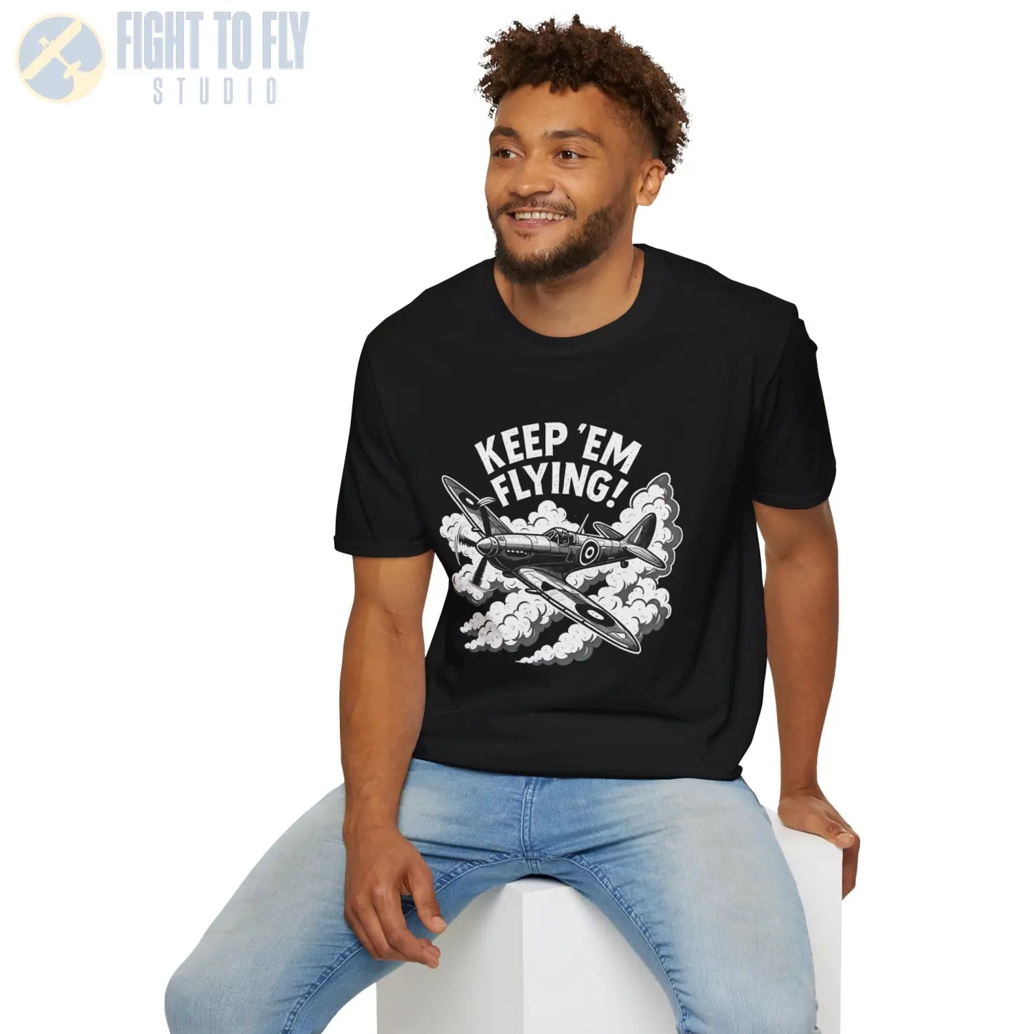 Spitfire “Keep ’Em Flying!” - T-Shirt - Pilot gifts - WWII warbird t-shirt