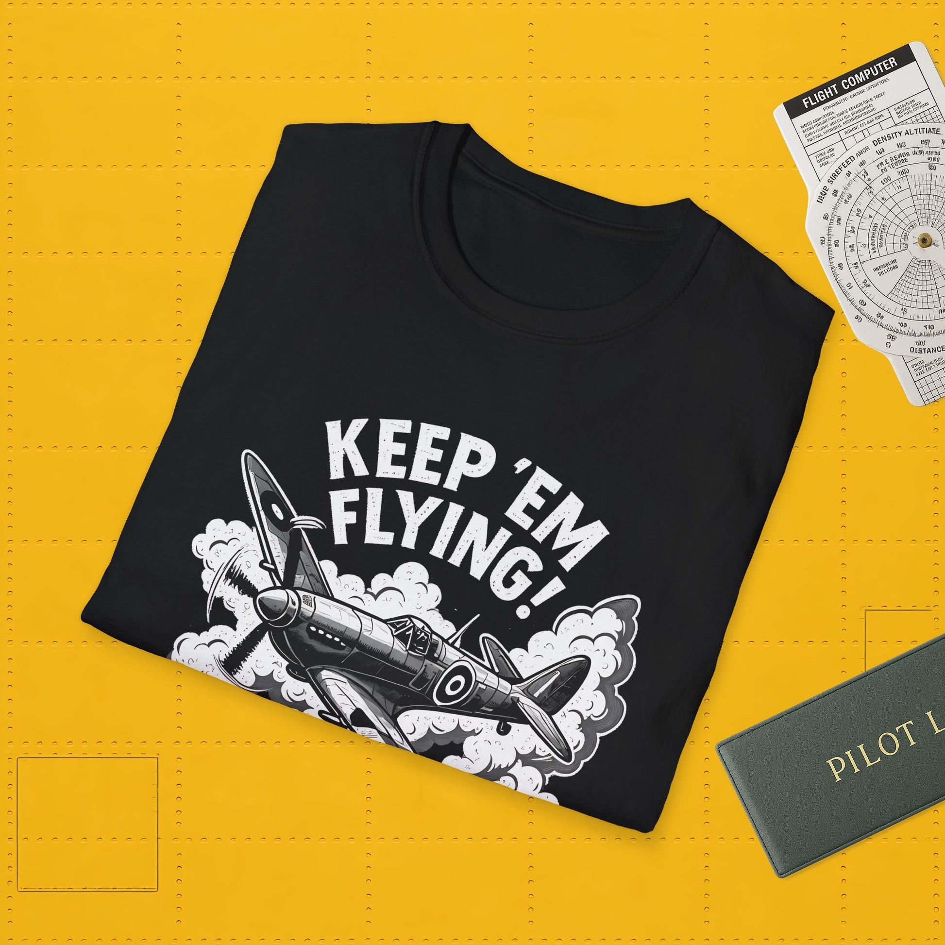 Spitfire Premium T-Shirt – “Keep ’Em Flying!” WWII British Fighter Graphic Tee - Pilot gifts - warbird t-shirt