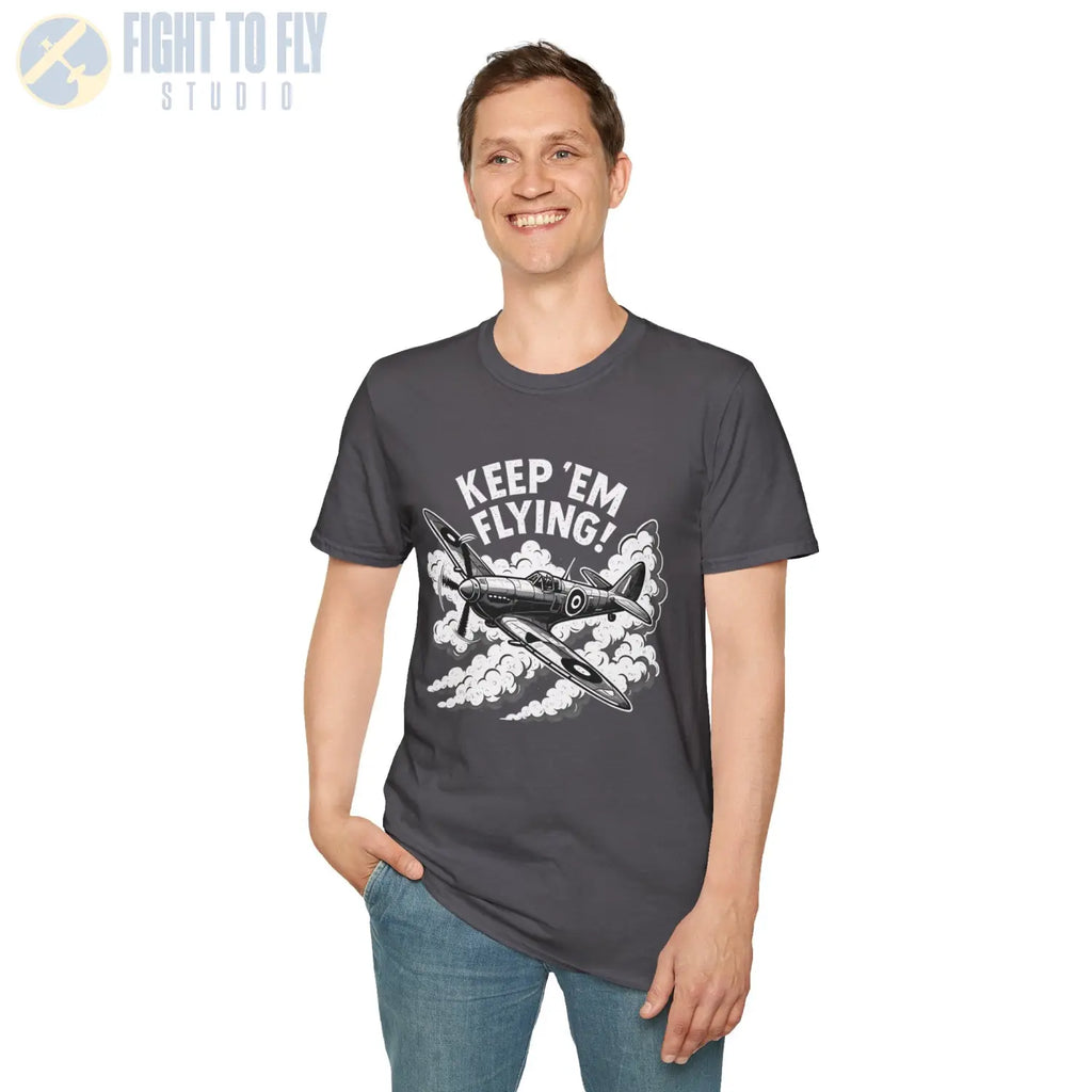 Spitfire “Keep ’Em Flying!” - T-Shirt - Pilot gifts - WWII warbird t-shirt