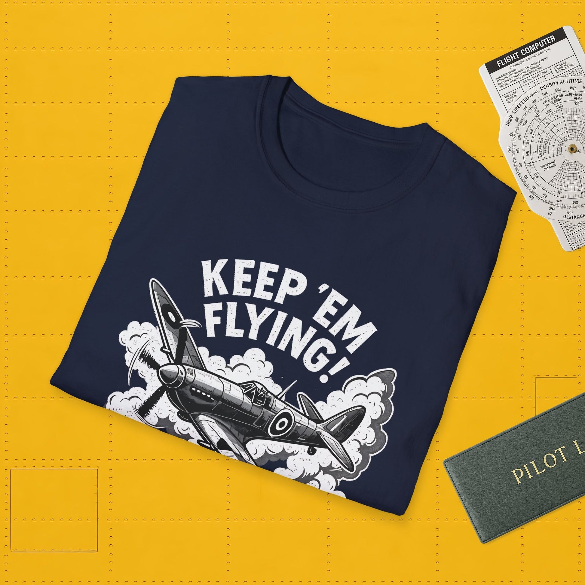 Spitfire Premium T-Shirt – “Keep ’Em Flying!” WWII British Fighter Graphic Tee - Pilot gifts - warbird t-shirt