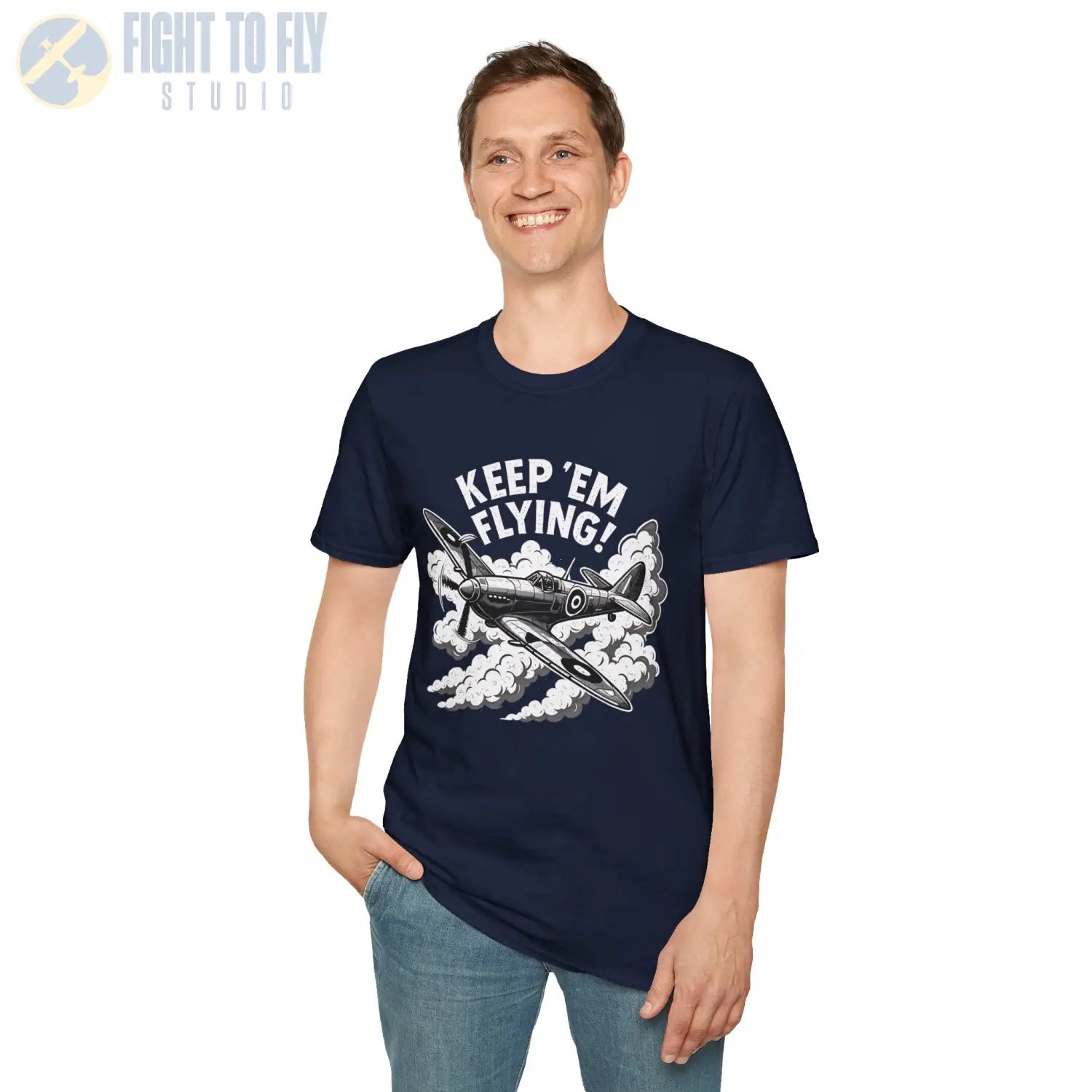 Spitfire “Keep ’Em Flying!” - T-Shirt - Pilot gifts - WWII warbird t-shirt