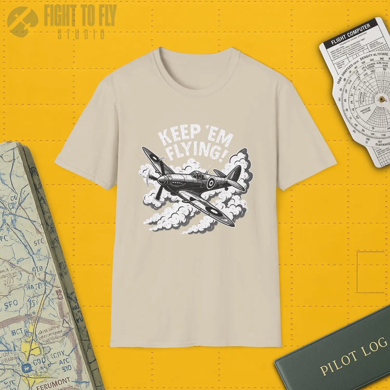 Spitfire “Keep ’Em Flying!” - T-Shirt - Pilot gifts - WWII warbird t-shirt