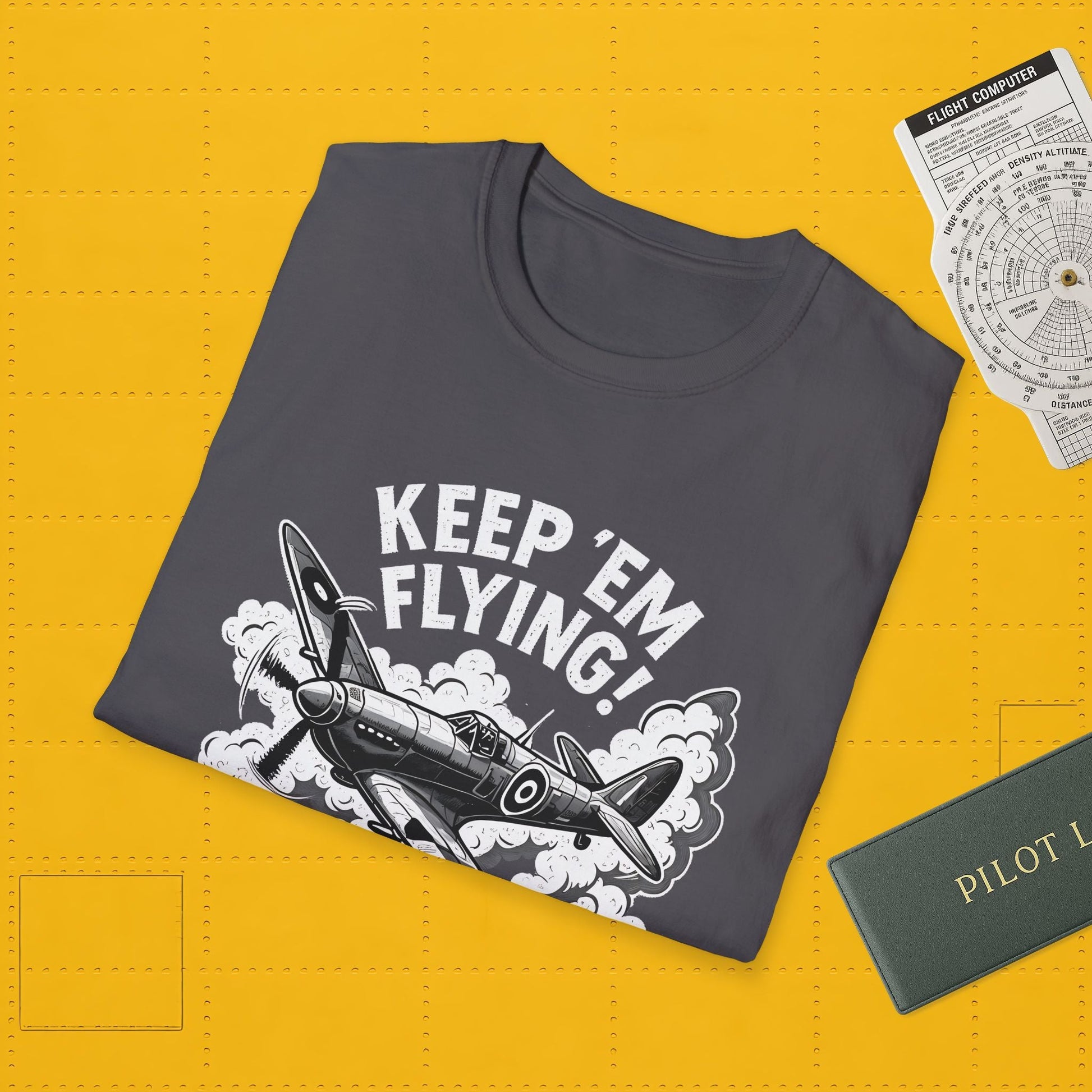 Spitfire Premium T-Shirt – “Keep ’Em Flying!” WWII British Fighter Graphic Tee - Pilot gifts - warbird t-shirt