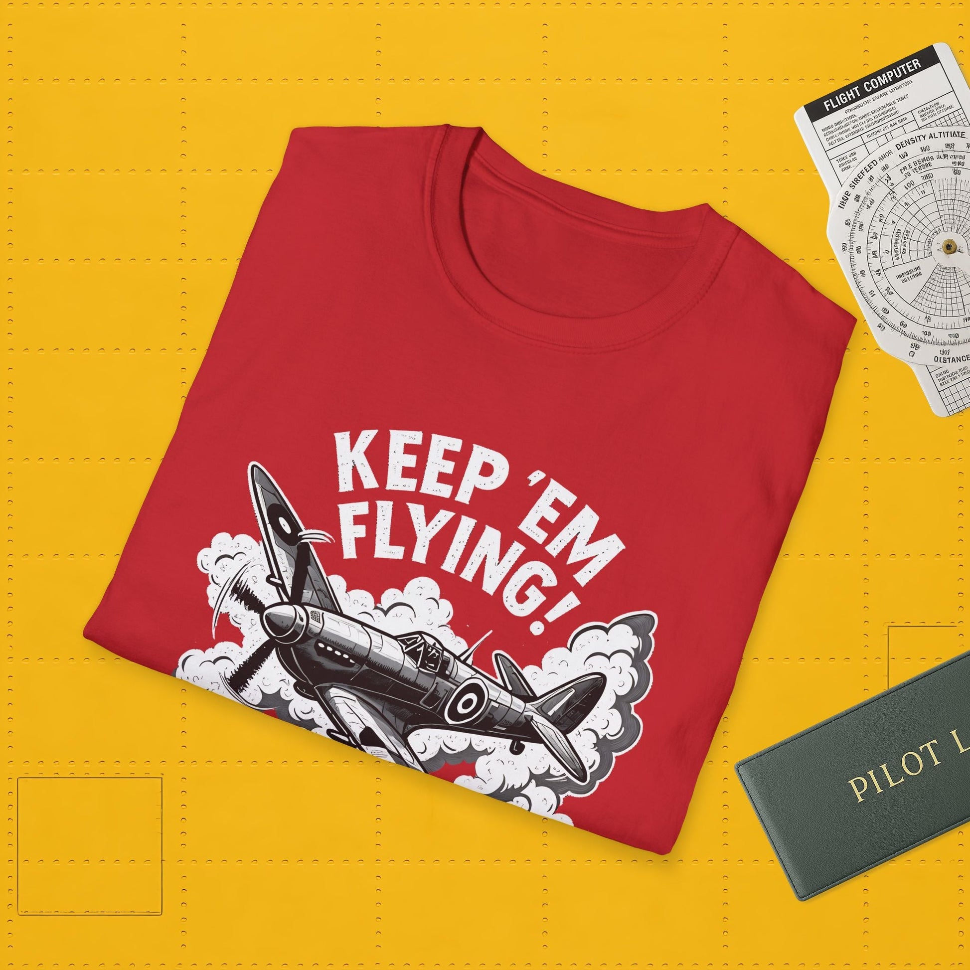 Spitfire Premium T-Shirt – “Keep ’Em Flying!” WWII British Fighter Graphic Tee - Pilot gifts - warbird t-shirt