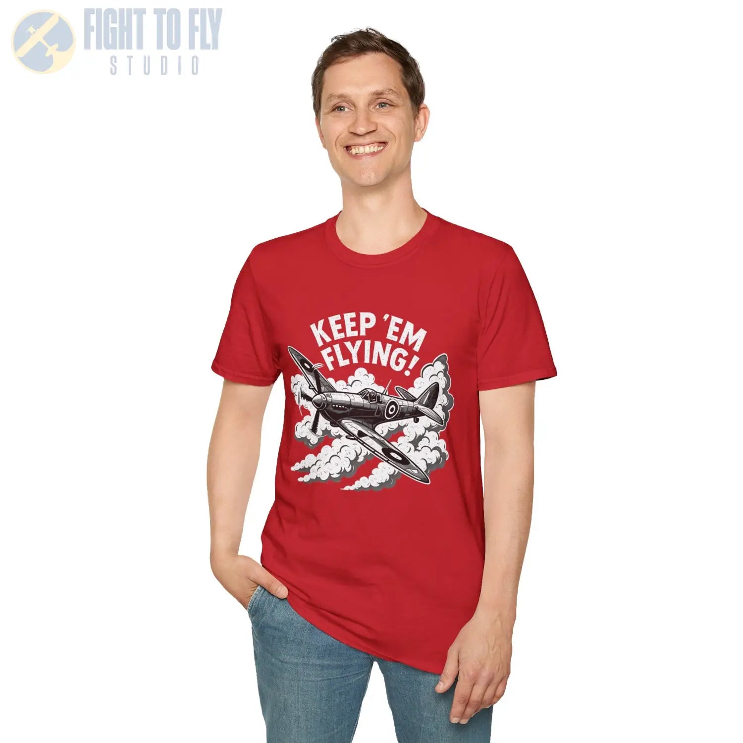 Spitfire “Keep ’Em Flying!” - T-Shirt - Pilot gifts - WWII warbird t-shirt