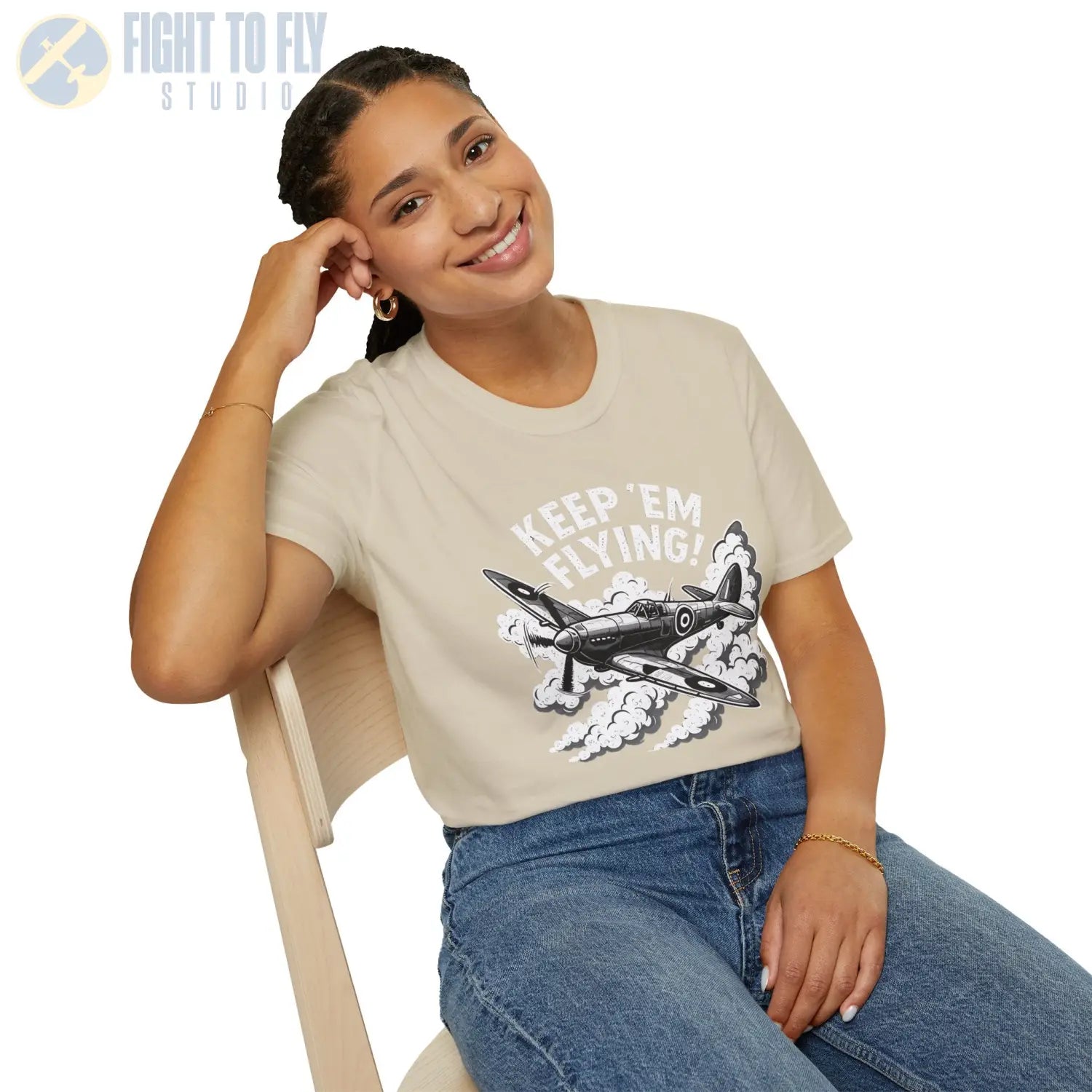 Spitfire “Keep ’Em Flying!” - T-Shirt - Pilot gifts - WWII warbird t-shirt