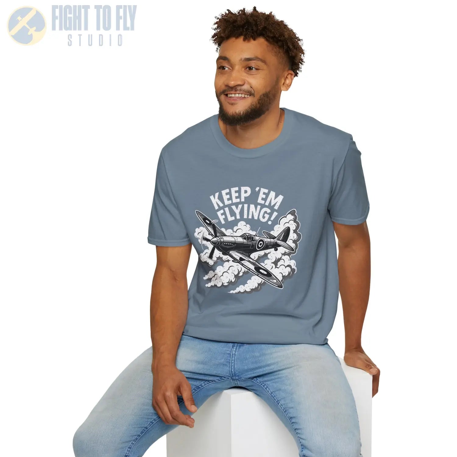 Spitfire “Keep ’Em Flying!” - T-Shirt - Pilot gifts - WWII warbird t-shirt