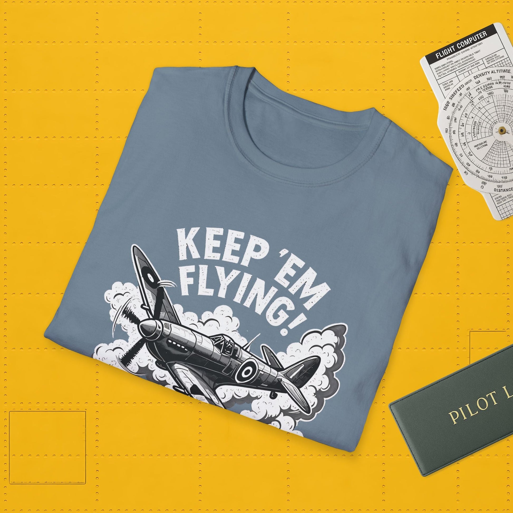 Spitfire Premium T-Shirt – “Keep ’Em Flying!” WWII British Fighter Graphic Tee - Pilot gifts - warbird t-shirt