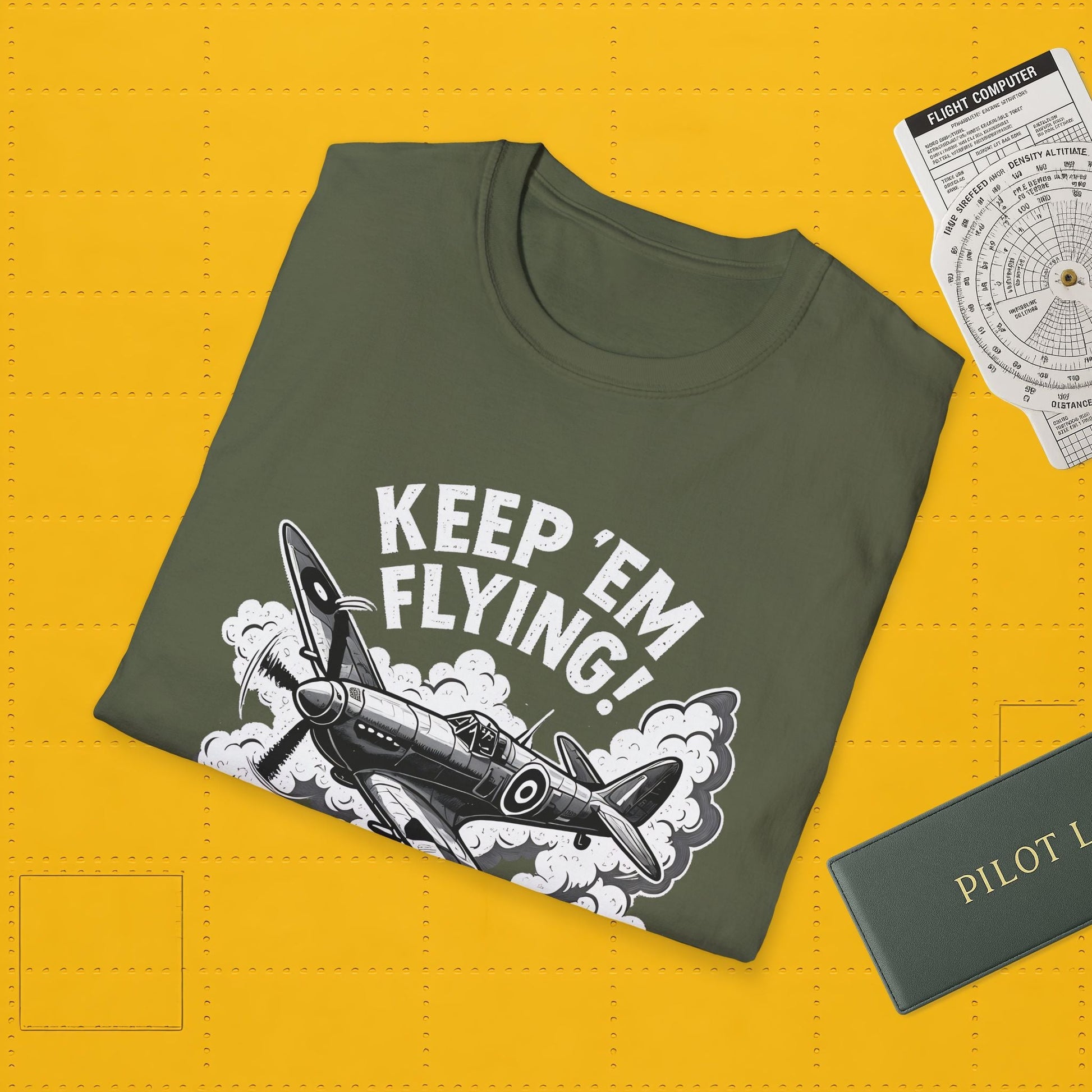 Spitfire Premium T-Shirt – “Keep ’Em Flying!” WWII British Fighter Graphic Tee - Pilot gifts - warbird t-shirt