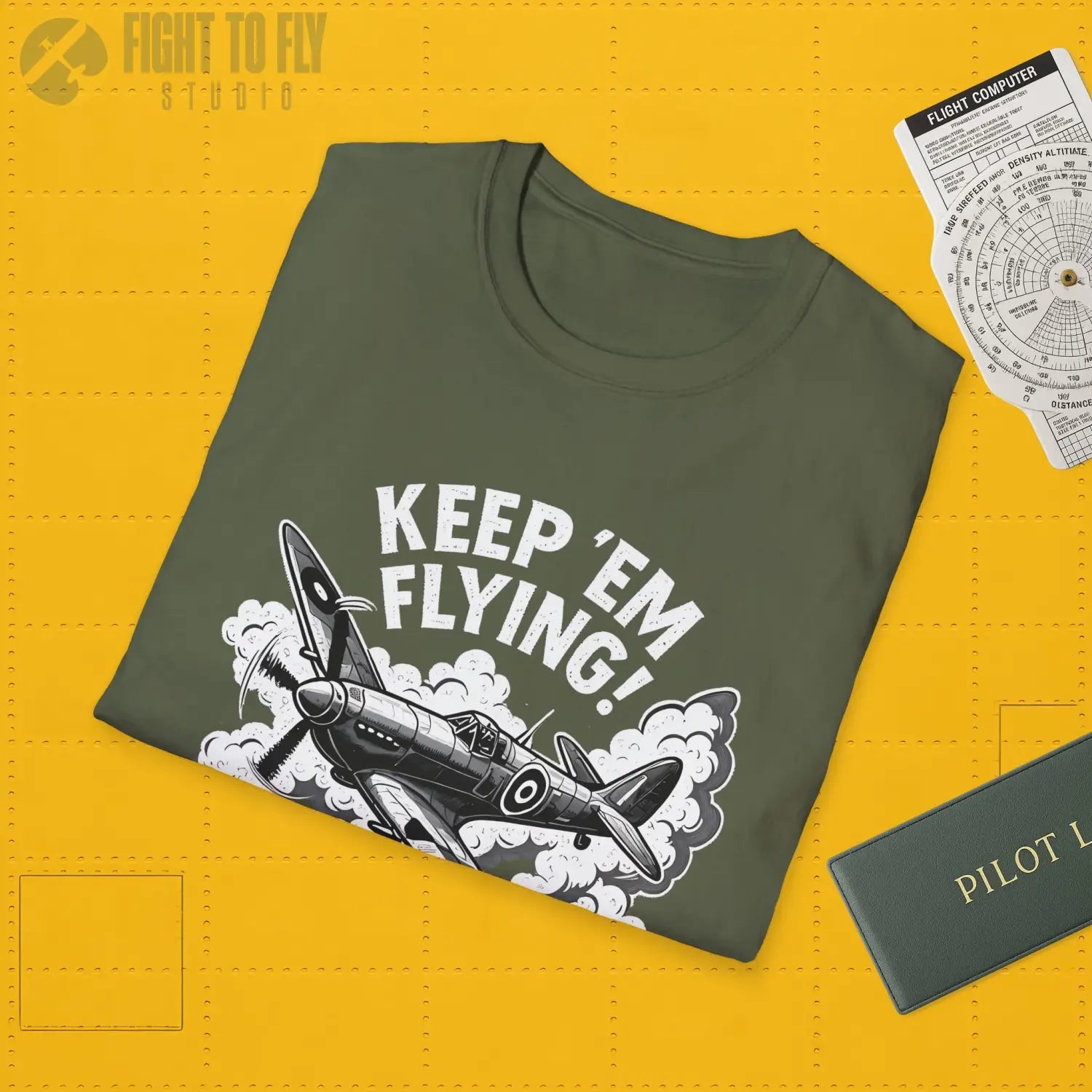 Spitfire “Keep ’Em Flying!” - T-Shirt - Pilot gifts - WWII warbird t-shirt