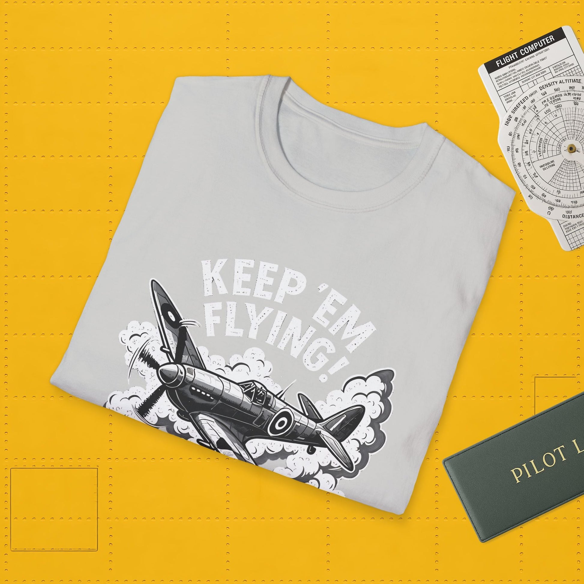 Spitfire Premium T-Shirt – “Keep ’Em Flying!” WWII British Fighter Graphic Tee - Pilot gifts - warbird t-shirt