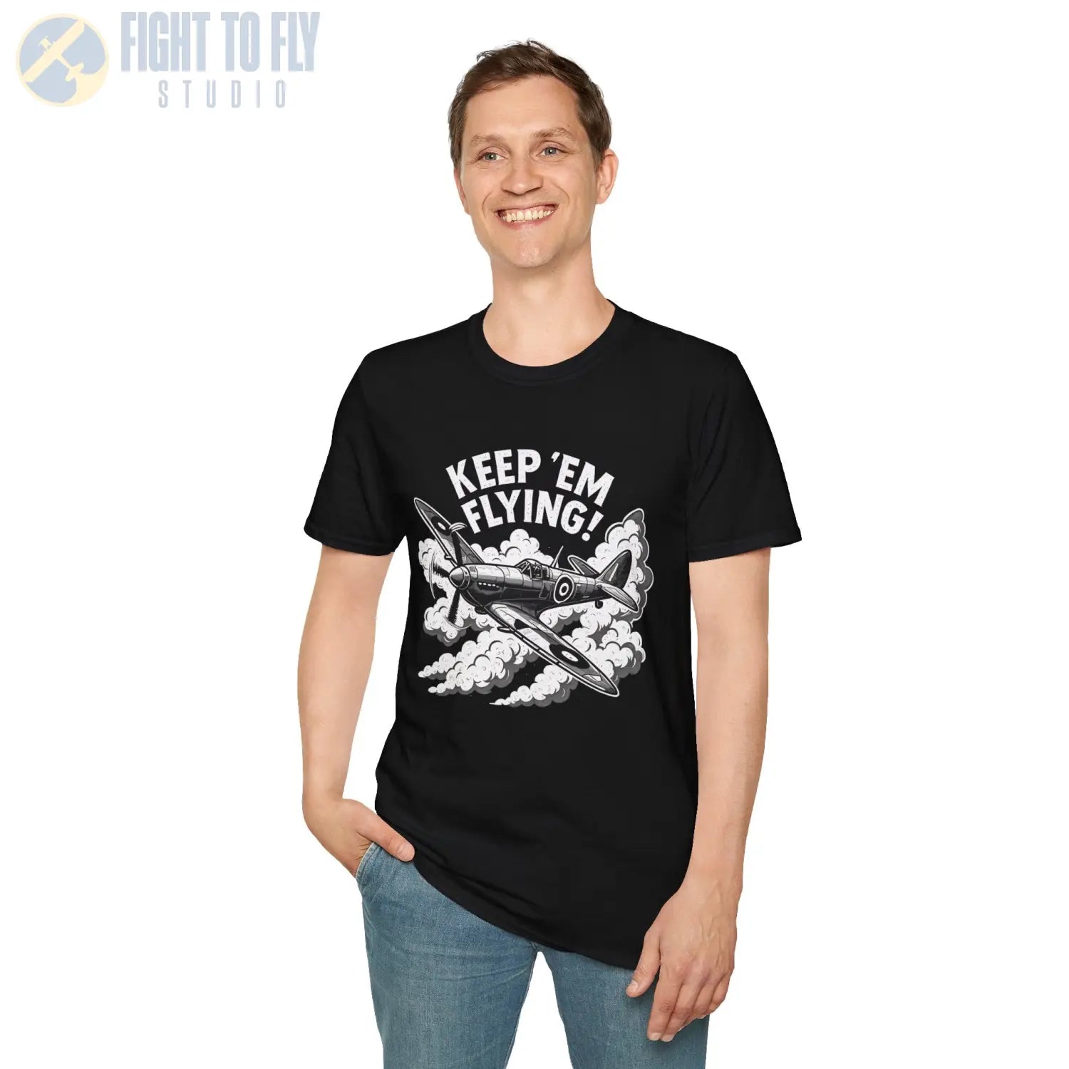 Spitfire “Keep ’Em Flying!” - T-Shirt - Pilot gifts - WWII warbird t-shirt