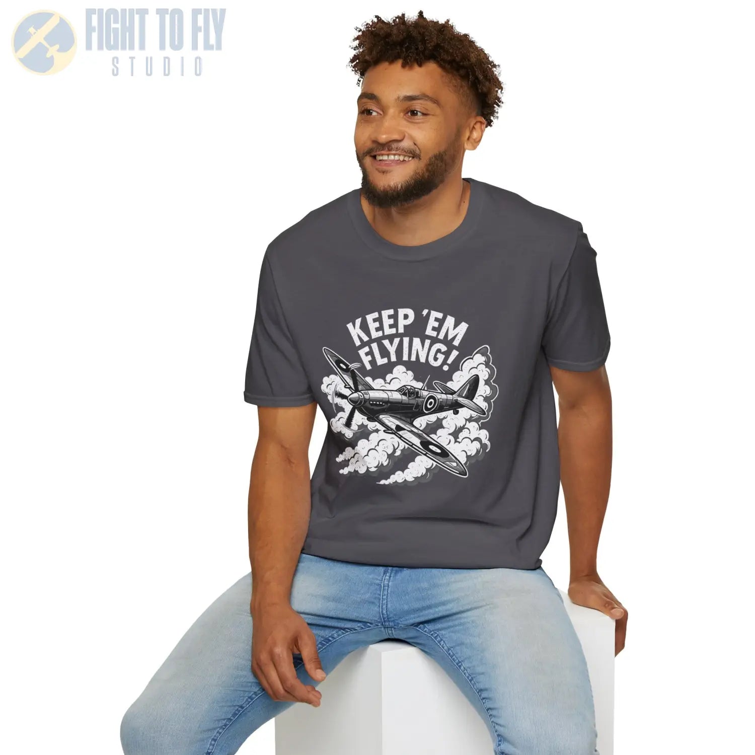 Spitfire “Keep ’Em Flying!” - T-Shirt - Pilot gifts - WWII warbird t-shirt