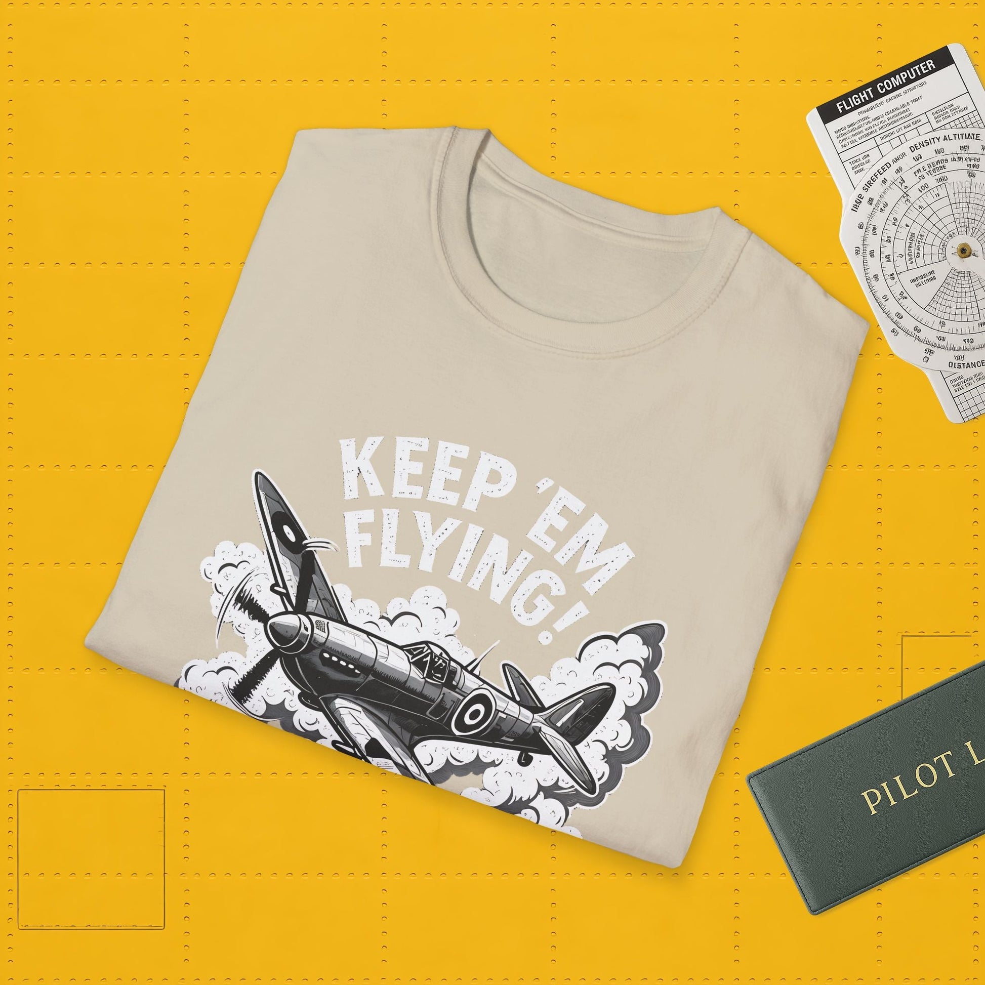 Spitfire Premium T-Shirt – “Keep ’Em Flying!” WWII British Fighter Graphic Tee - Pilot gifts - warbird t-shirt