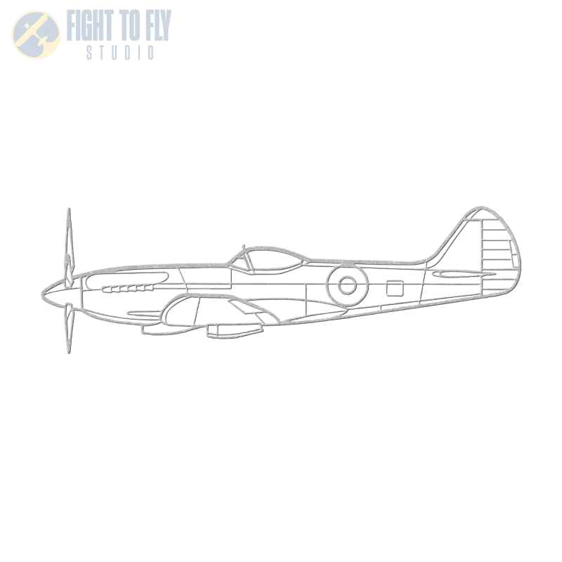 Spitfire XIV Die Cut Metal Wall Art - Sign - Pilot gifts - WWII warbird t-shirt
