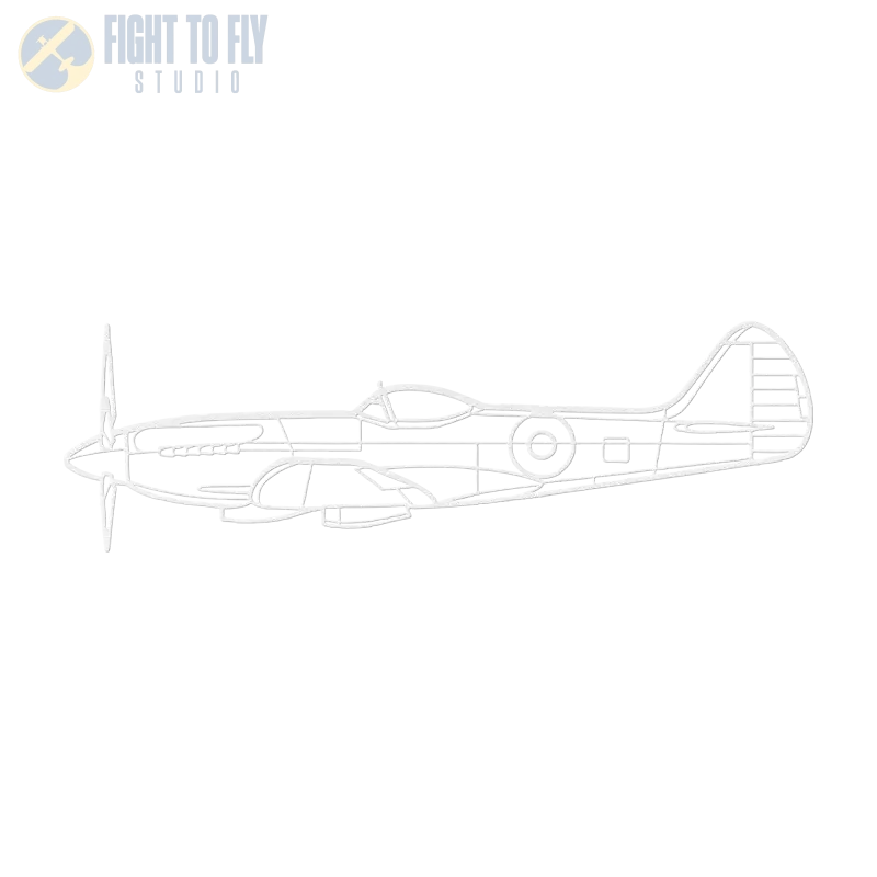 Spitfire XIV Die Cut Metal Wall Art - Sign - Pilot gifts - WWII warbird t-shirt
