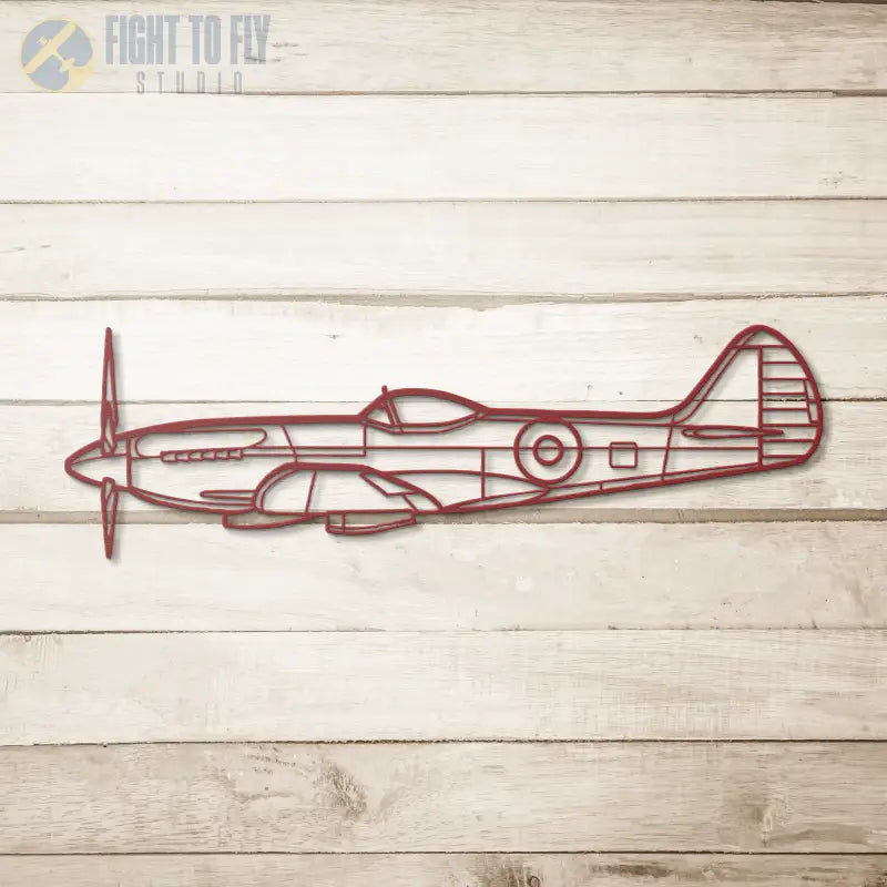 Spitfire XIV Die Cut Metal Wall Art - Sign - Pilot gifts - WWII warbird t-shirt
