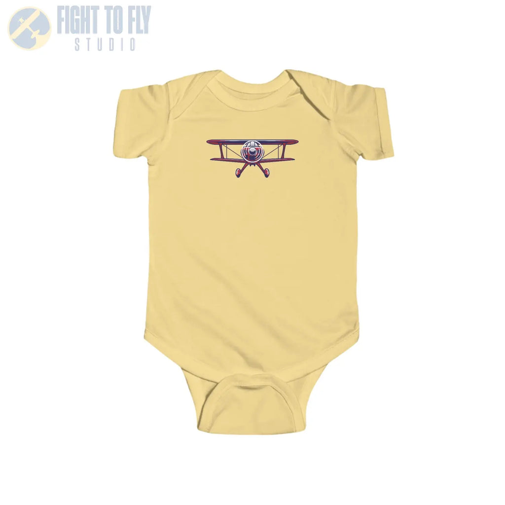 Sporty Biplane Baby Bodysuit - Kids clothes - Pilot gifts - WWII warbird t-shirt