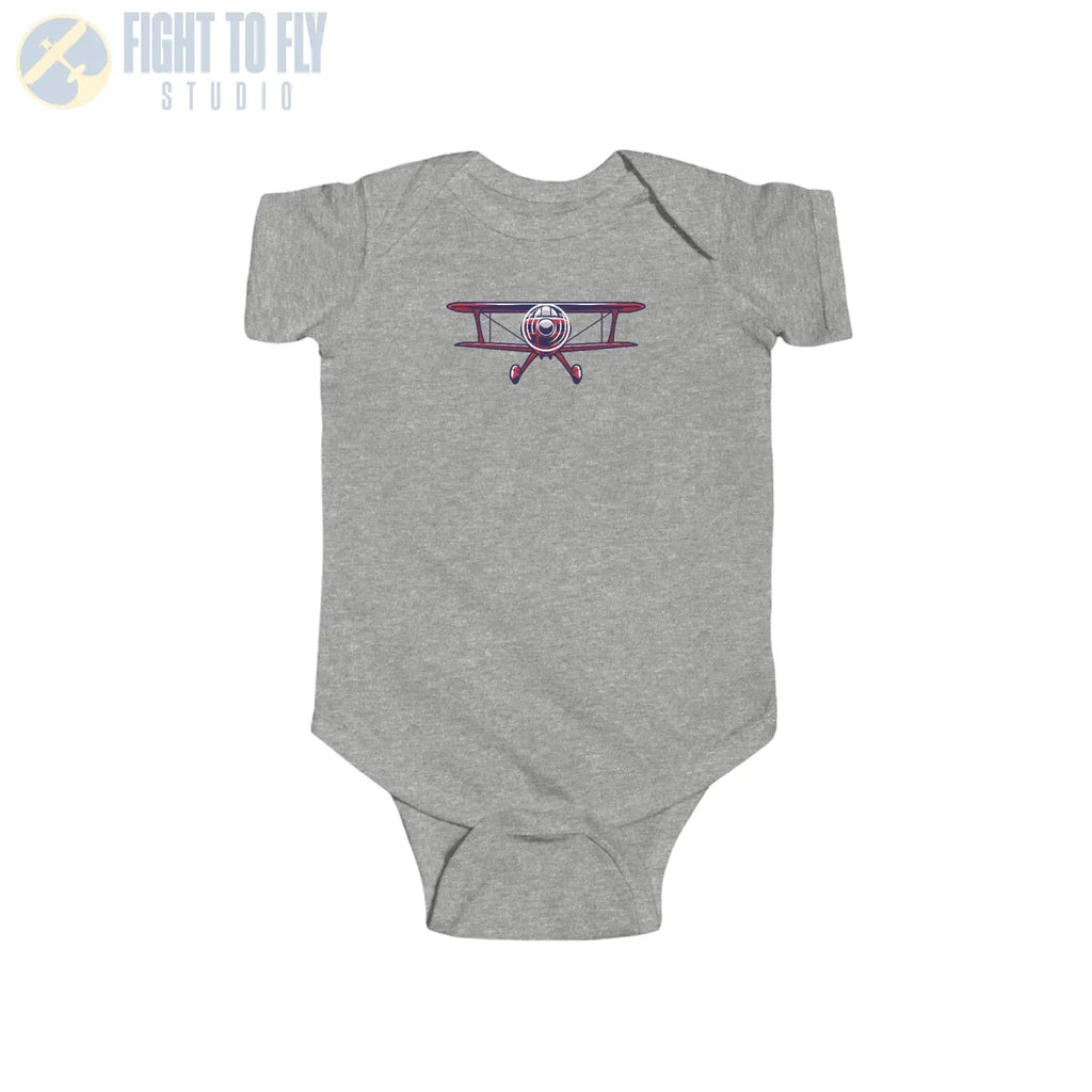 Sporty Biplane Baby Bodysuit - Kids clothes - Pilot gifts - WWII warbird t-shirt