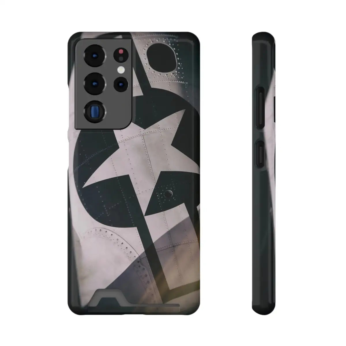 Stars and Bars Warbird Military-Inspired Phone Case with Card Holder - Stylish Protection for the Adventurer - Gifts