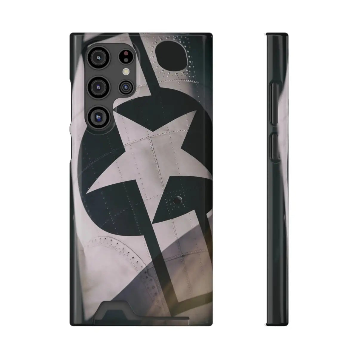Stars and Bars Warbird Military-Inspired Phone Case with Card Holder - Stylish Protection for the Adventurer - Gifts