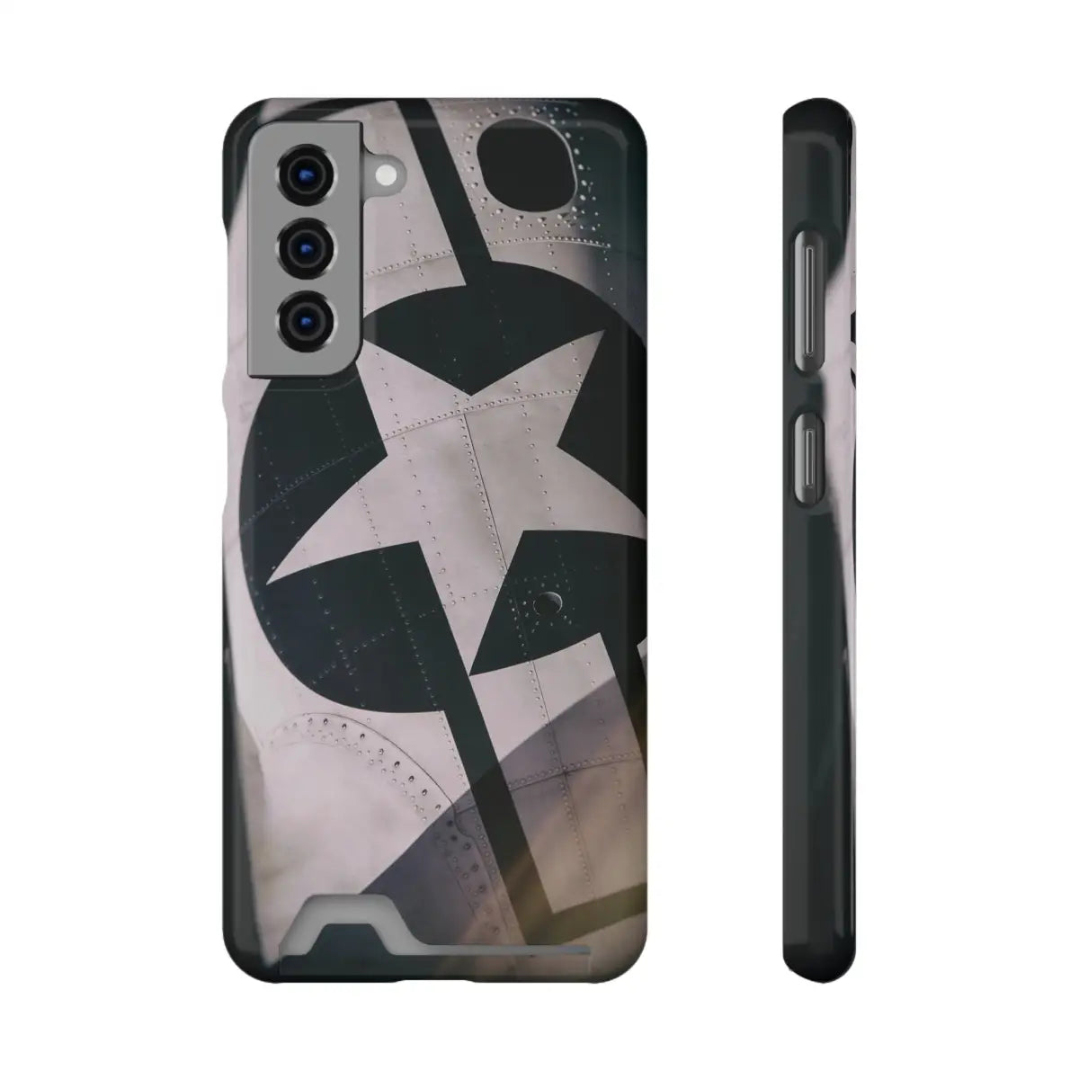 Stars and Bars Warbird Military-Inspired Phone Case with Card Holder - Stylish Protection for the Adventurer - Gifts