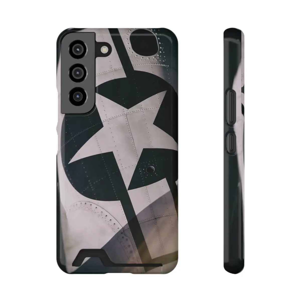 Stars and Bars Warbird Military-Inspired Phone Case with Card Holder - Stylish Protection for the Adventurer - Gifts
