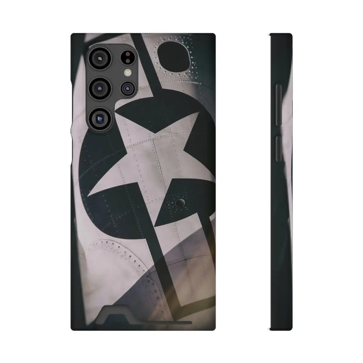Stars and Bars Warbird Military-Inspired Phone Case with Card Holder - Stylish Protection for the Adventurer - Gifts