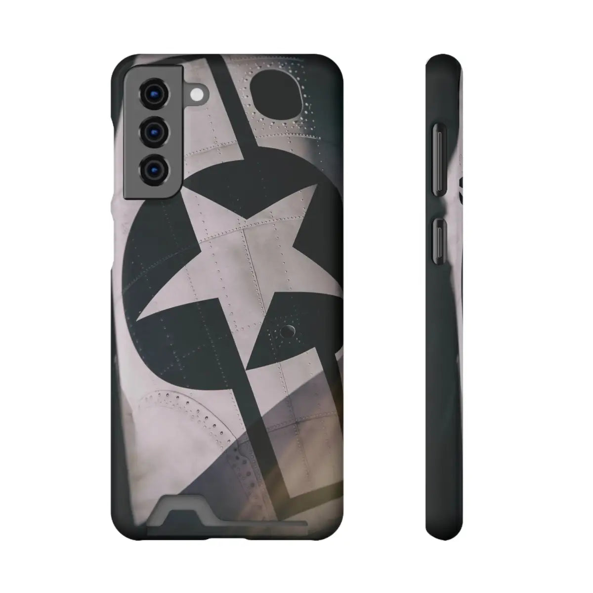 Stars and Bars Warbird Military-Inspired Phone Case with Card Holder - Stylish Protection for the Adventurer - Gifts